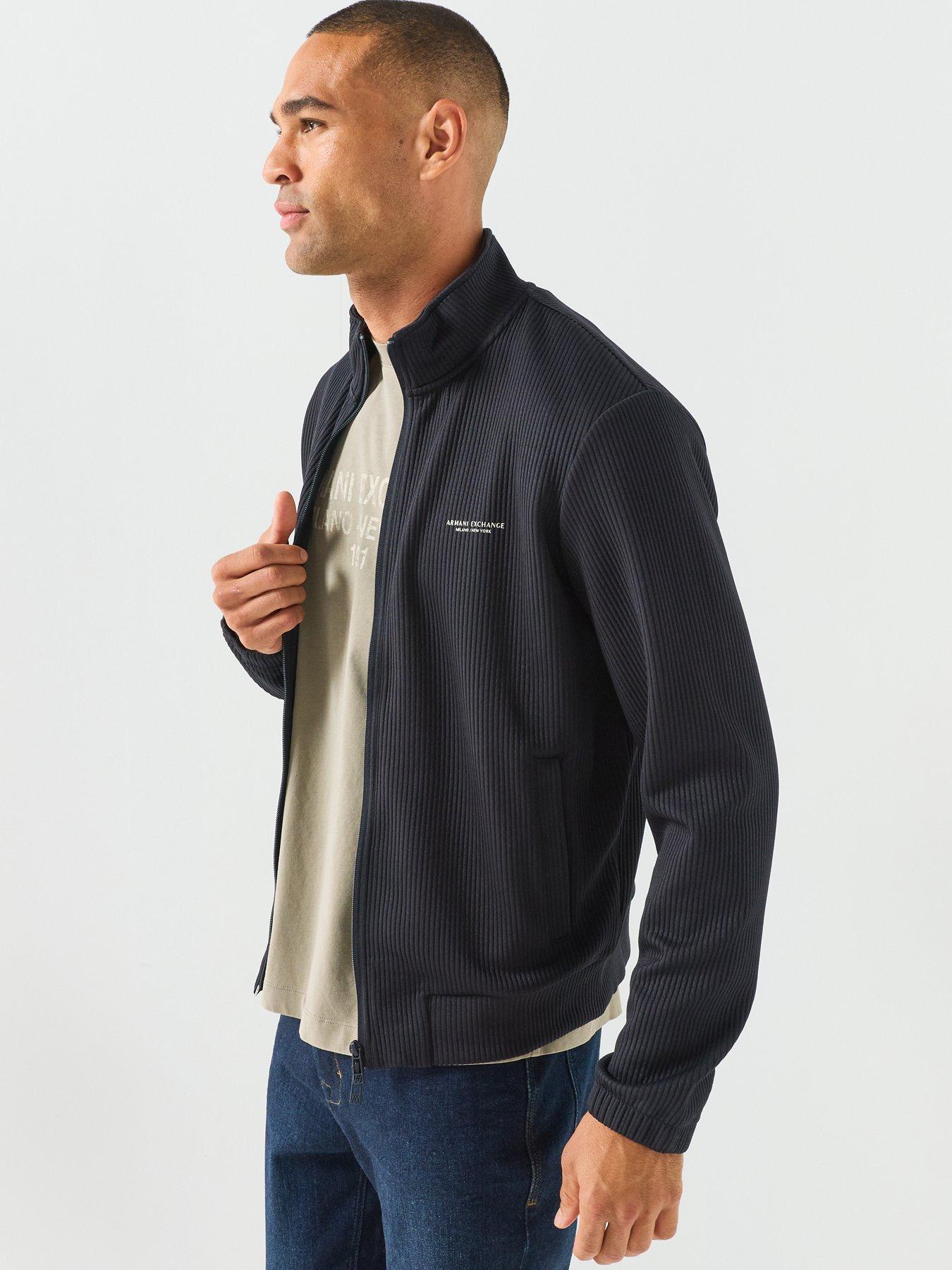 Image 6 of 6 of Armani Exchange Pliss&eacute; Full Zip Track Jacket - Navy