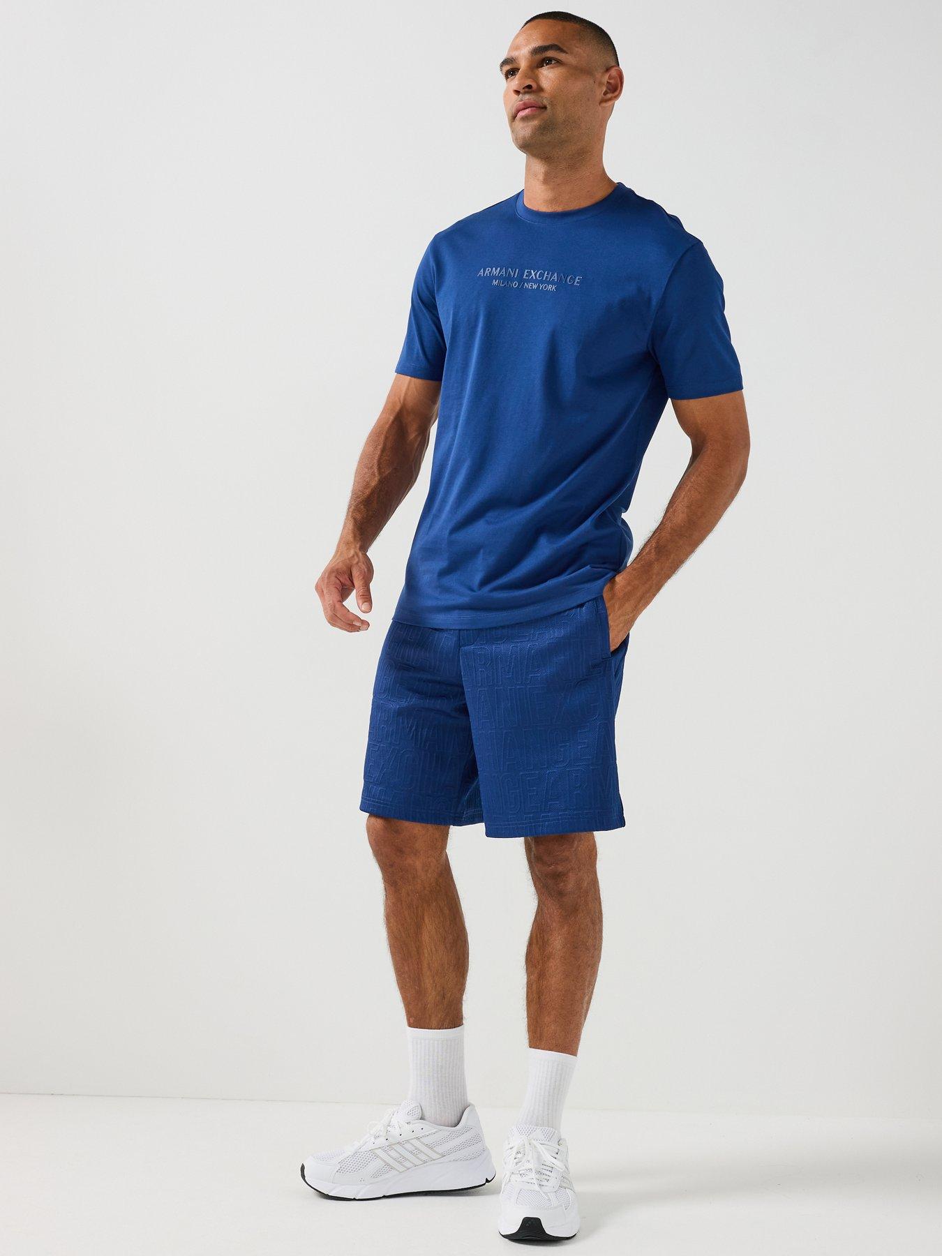 Image 3 of 6 of Armani Exchange 3D Ny Milan Logo T-Shirt - Bright Blue
