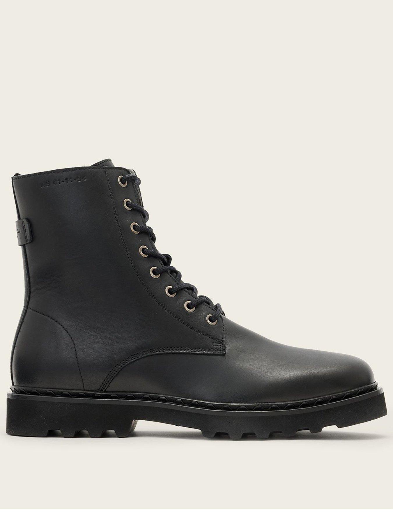 AllSaints AllSaints Skiff Military Lace Up Boot - Black