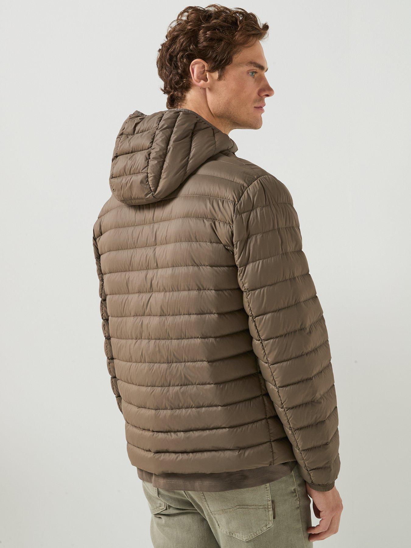 Image 2 of 6 of Armani Exchange Mens Padded Hooded Jacket - Brown