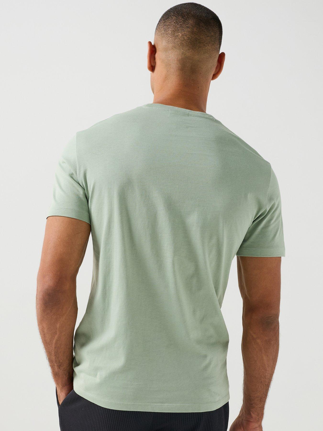 Image 2 of 6 of Armani Exchange Slim Fit Ax Chest Logo T-Shirt - Green