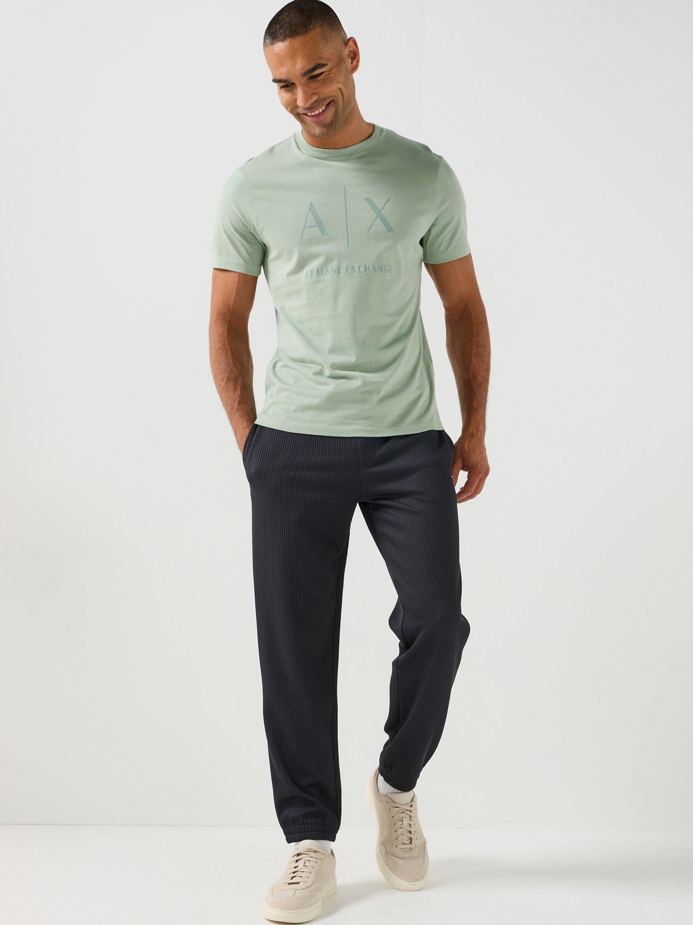 Image 3 of 6 of Armani Exchange Slim Fit Ax Chest Logo T-Shirt - Green
