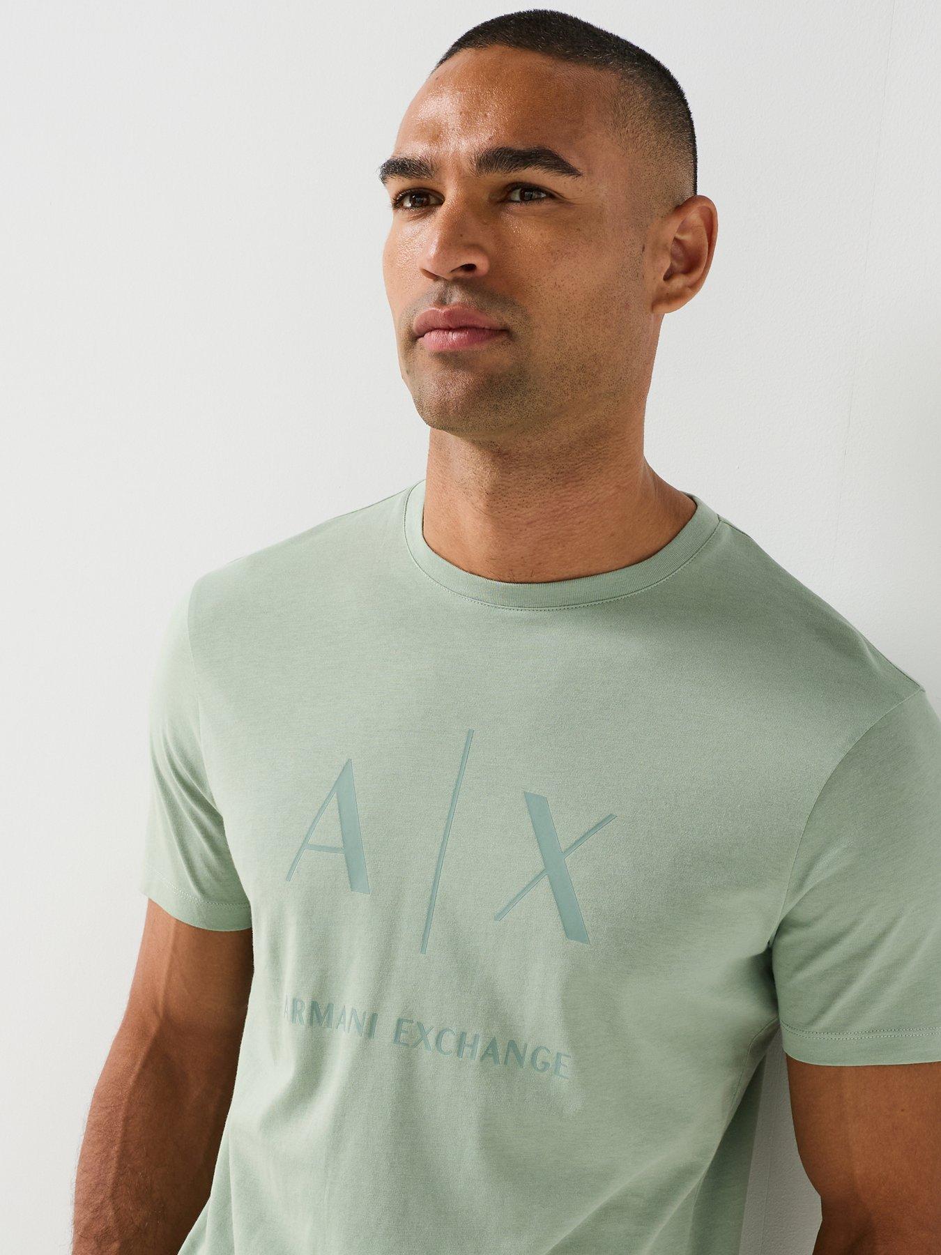 Image 5 of 6 of Armani Exchange Slim Fit Ax Chest Logo T-Shirt - Green