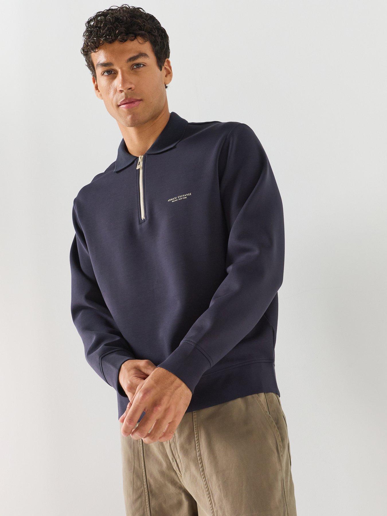 Armani Exchange Navy Blue Sweatshirt In Stretch Modal Jersey - Image 5