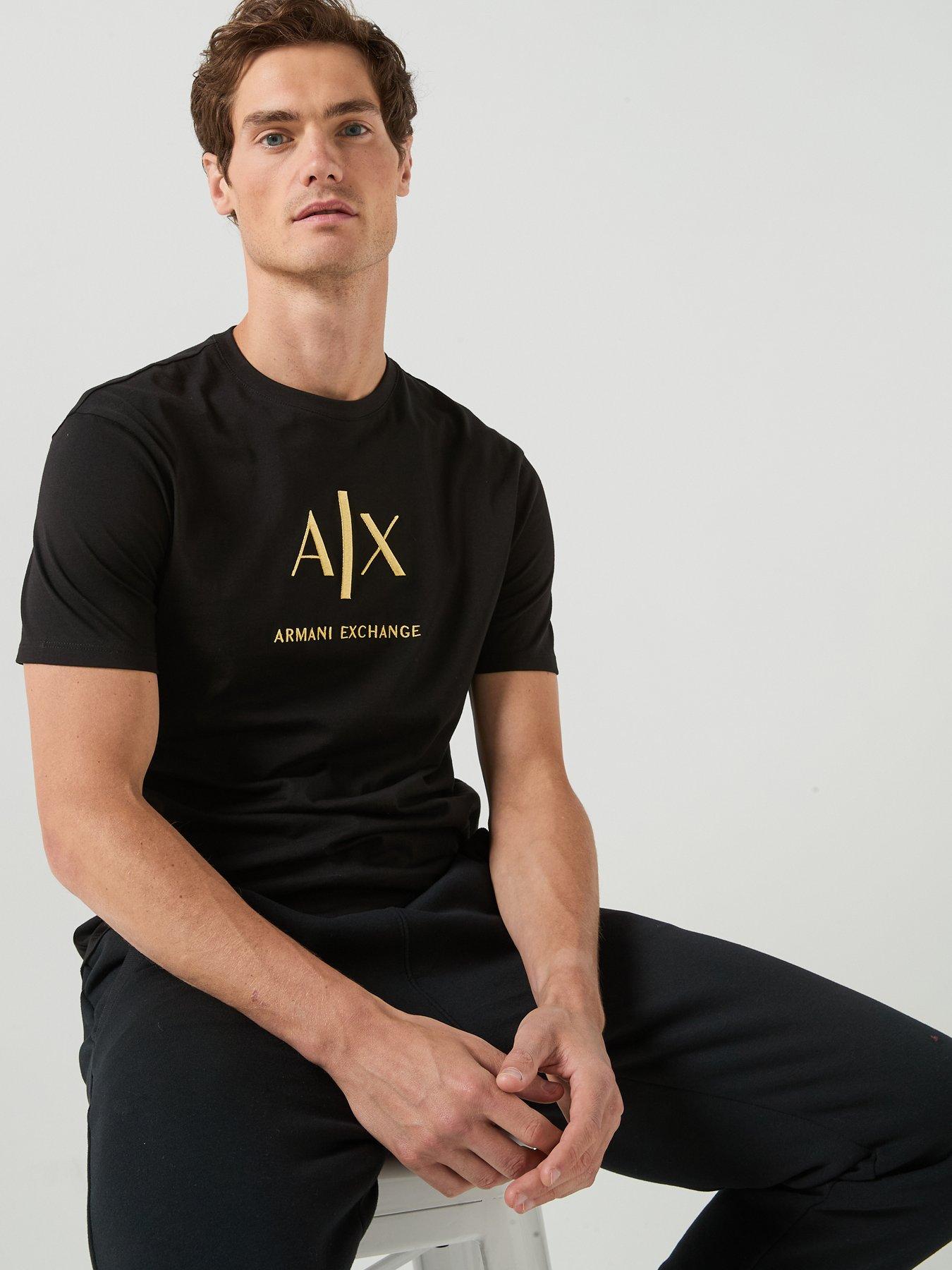 Image 4 of 6 of Armani Exchange Men's Slim Fit T-Shirt in Cotton Jersey - Black