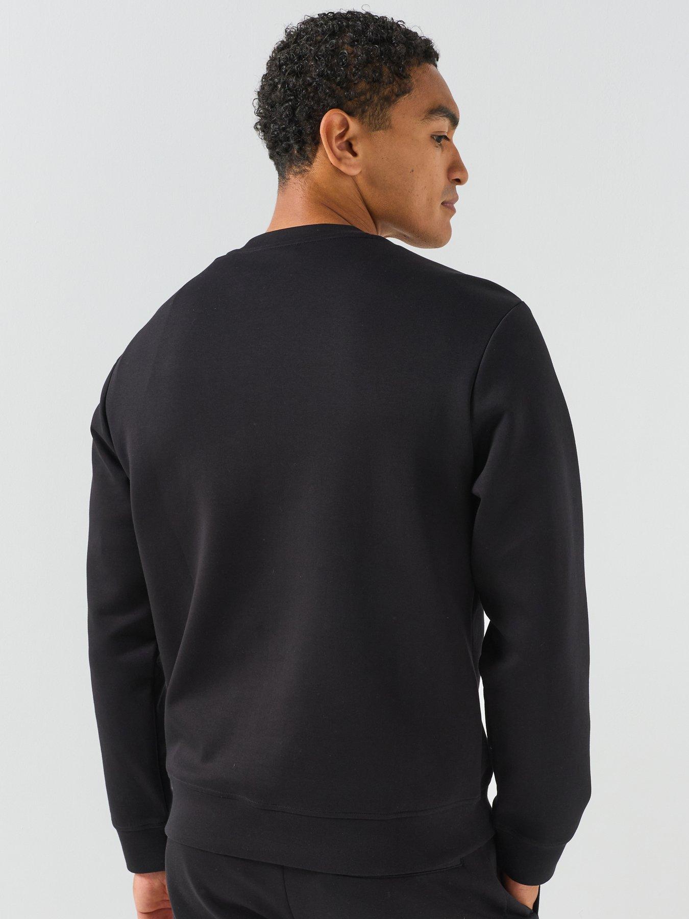 Image 2 of 6 of Armani Exchange Men's Black and Gold Logo Sweatshirt with Crew Neck and Long Sleeves - Black