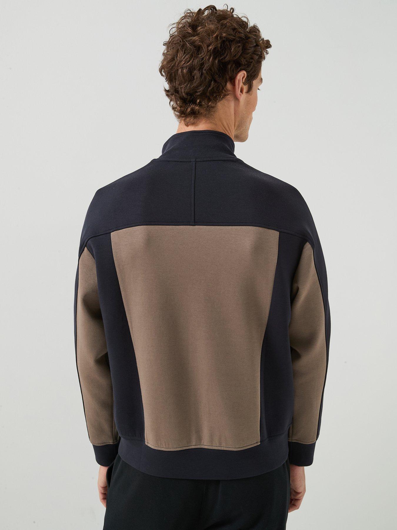 Image 2 of 6 of Armani Exchange Colour Block Zip Through Track Top - Navy