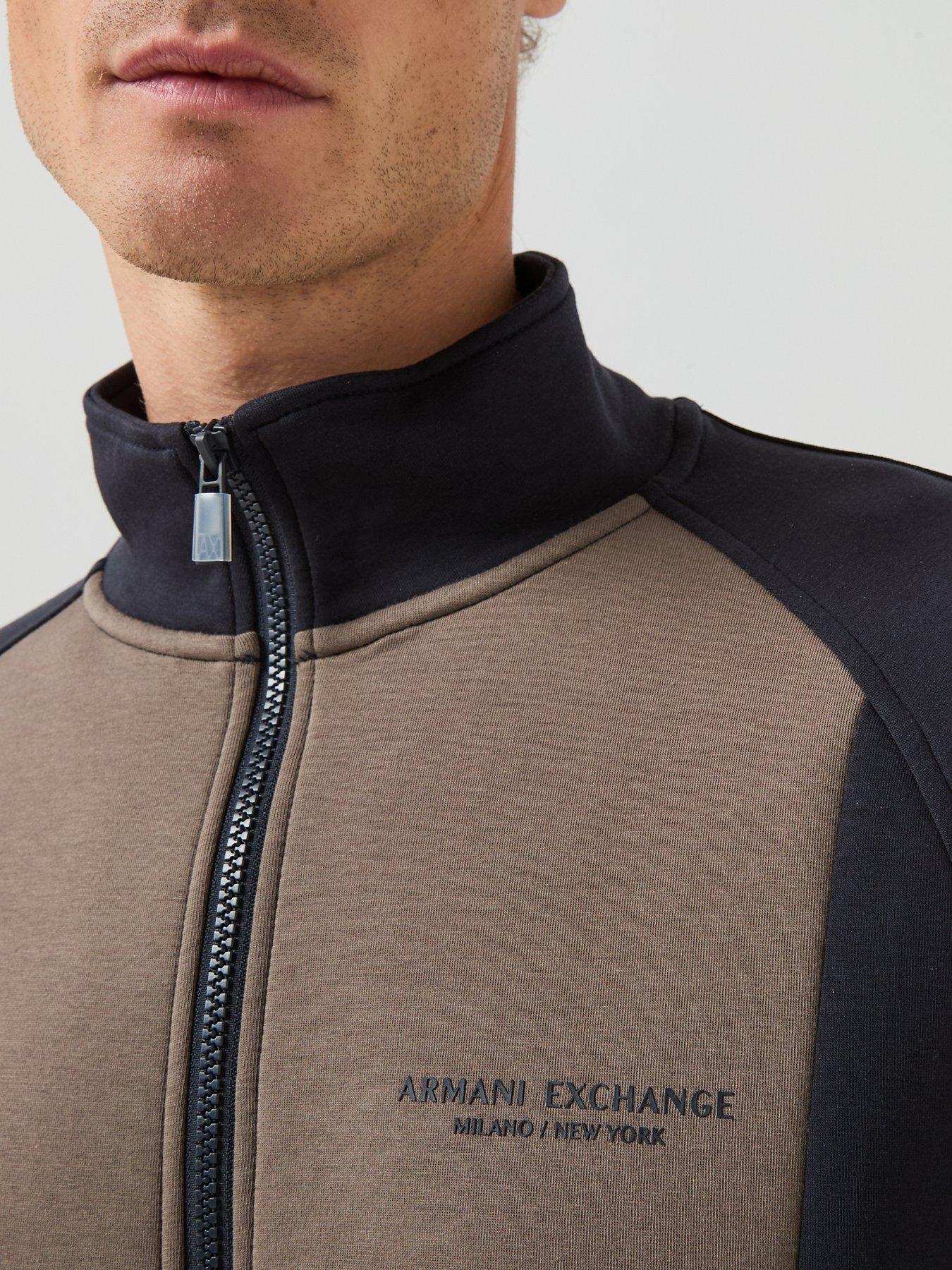 Image 5 of 6 of Armani Exchange Colour Block Zip Through Track Top - Navy
