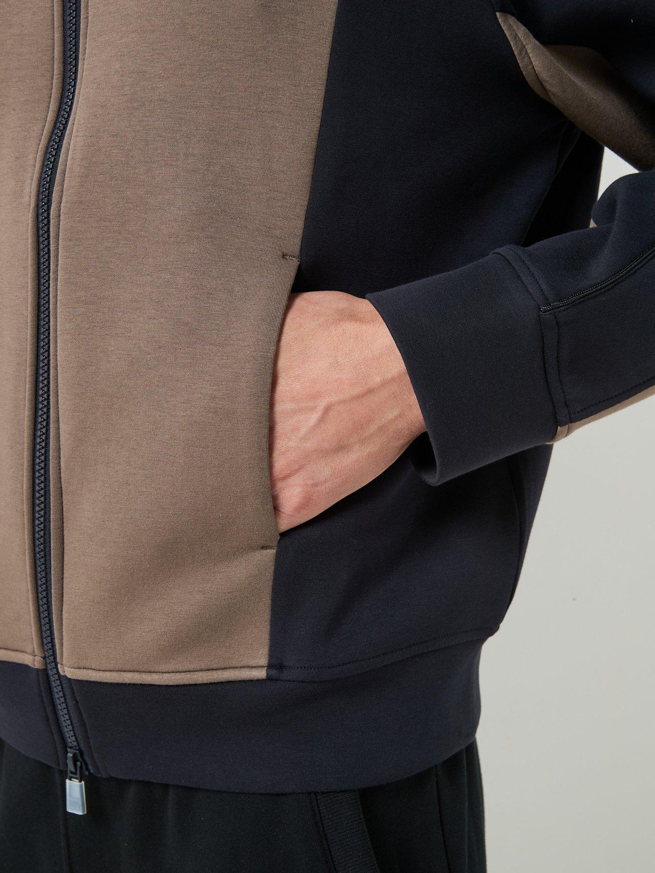 Image 6 of 6 of Armani Exchange Colour Block Zip Through Track Top - Navy