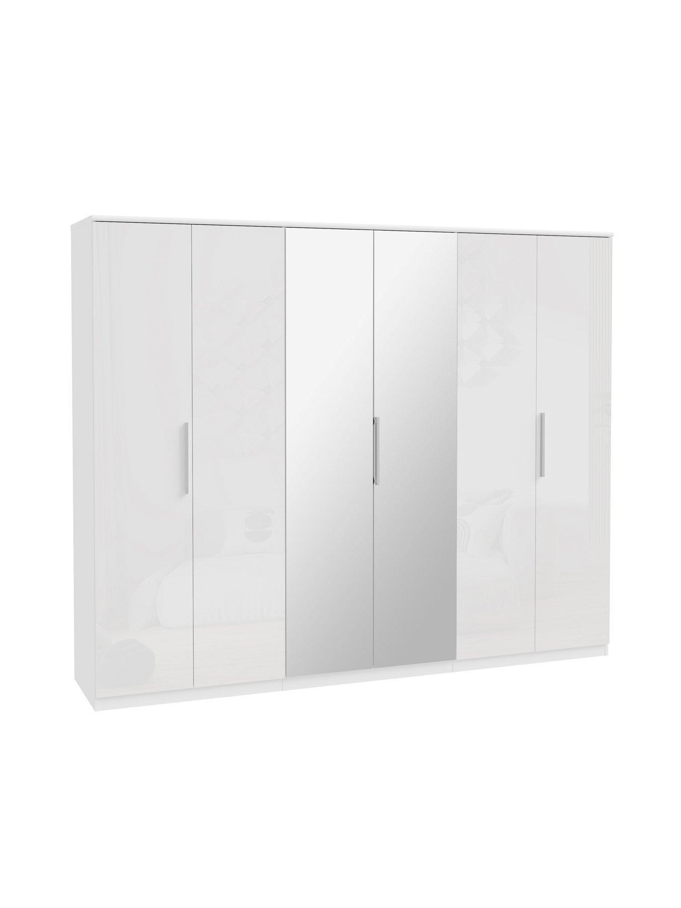 Image 5 of 6 of The Very Collection Prague Gloss Package&nbsp;- 6 Door Wardrobe,&nbsp;5 Drawer Chest and Pair of 3 Drawer Bedside Chests&nbsp;- White - FSC&reg; Certified