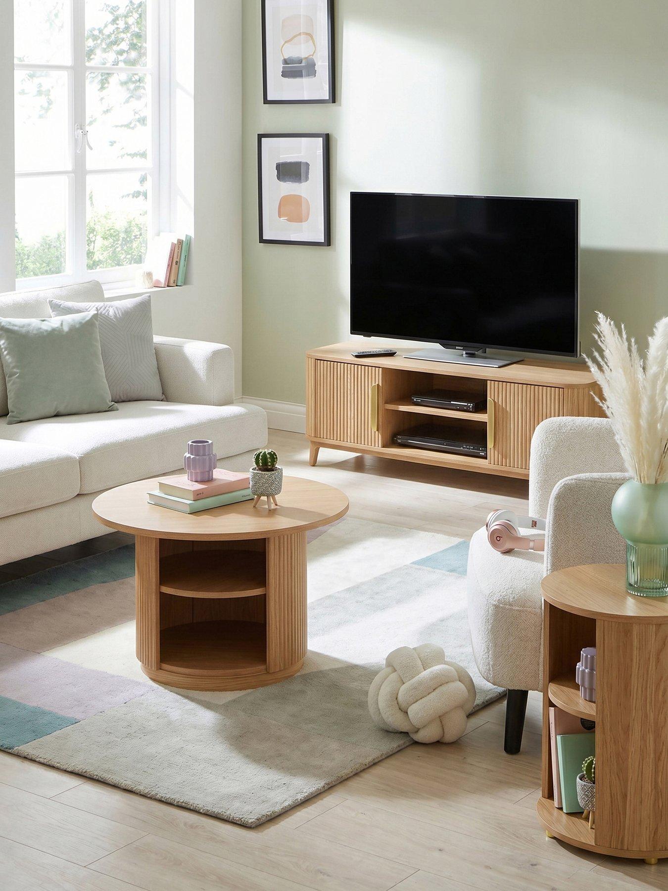 The Very Collection Carina 3 Piece Package Deal - Side Table, Coffee Table and TV Unit - Oak - FSC® Certified