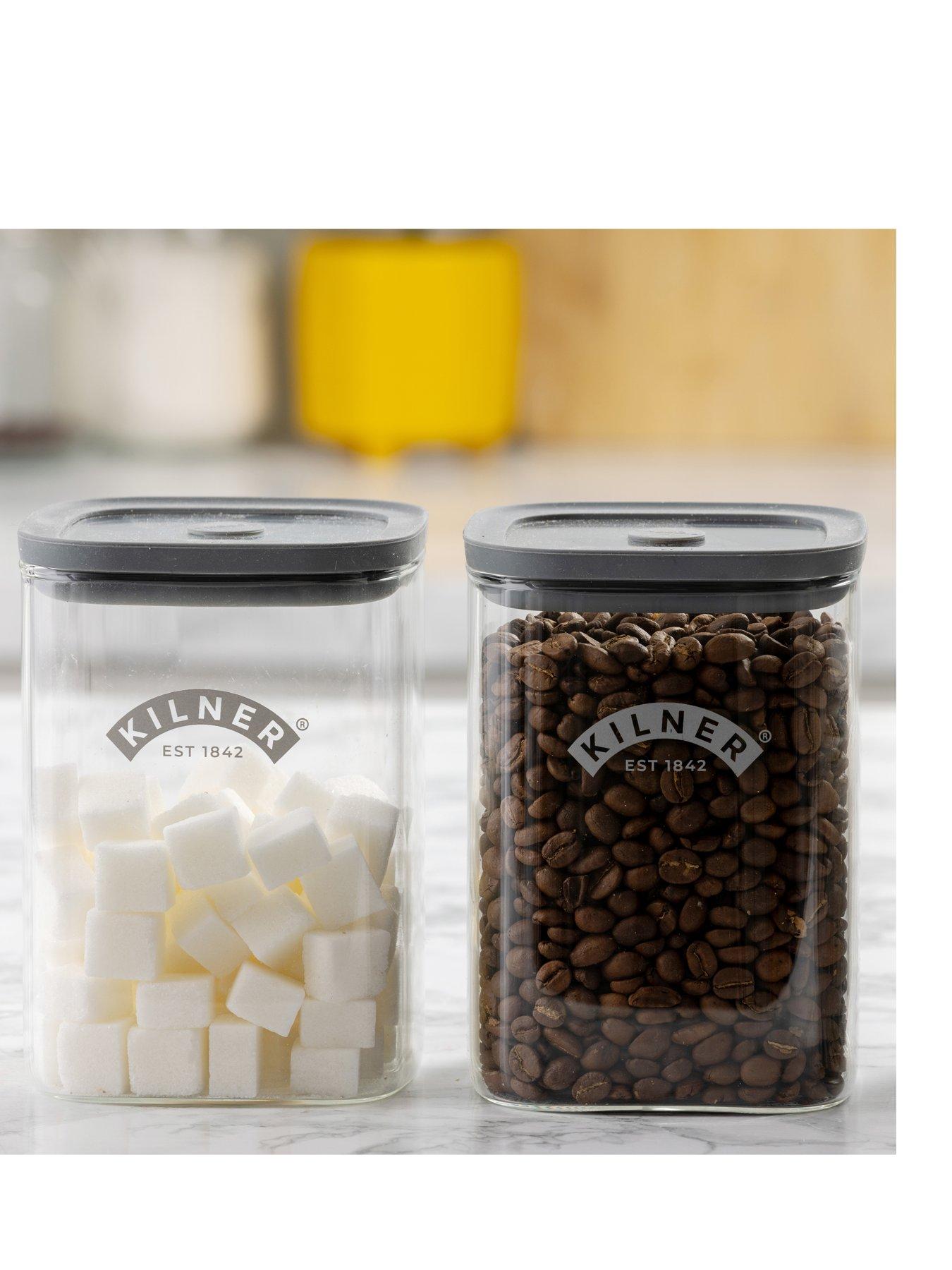 KILNER Fresh Storage Square Jar 1l Set Of 2