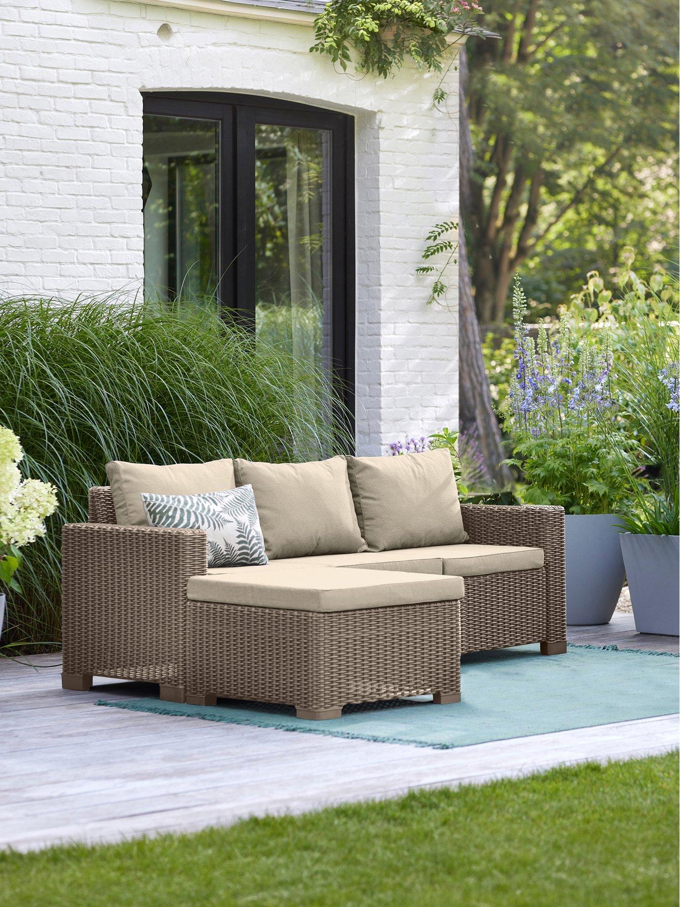 Keter California 3 Seater Chaise Longue Lounge Set