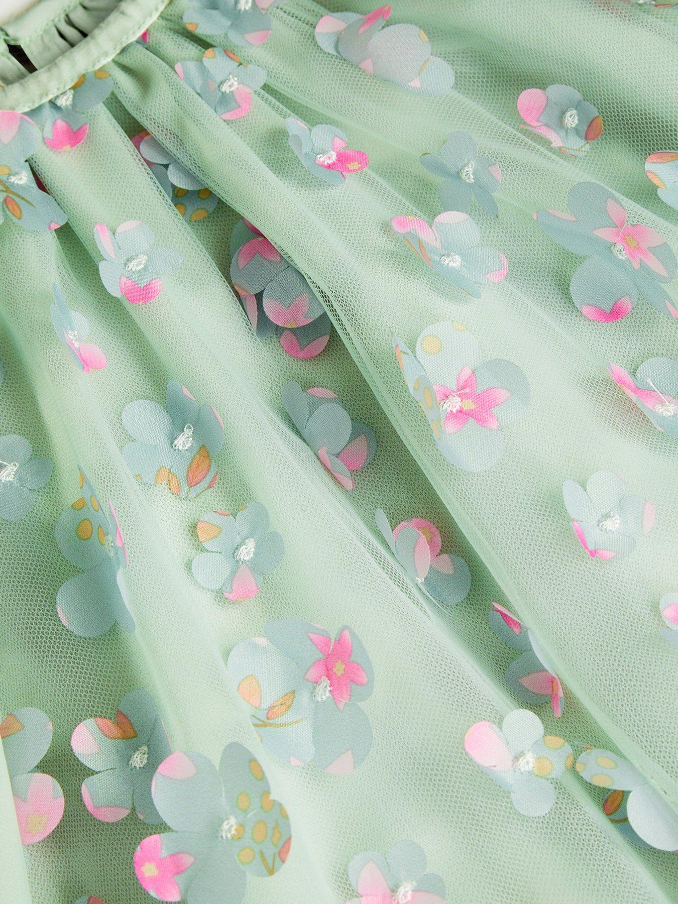 Image 4 of 4 of Monsoon Girls Kala 3D Print Swing Dress - Light Green