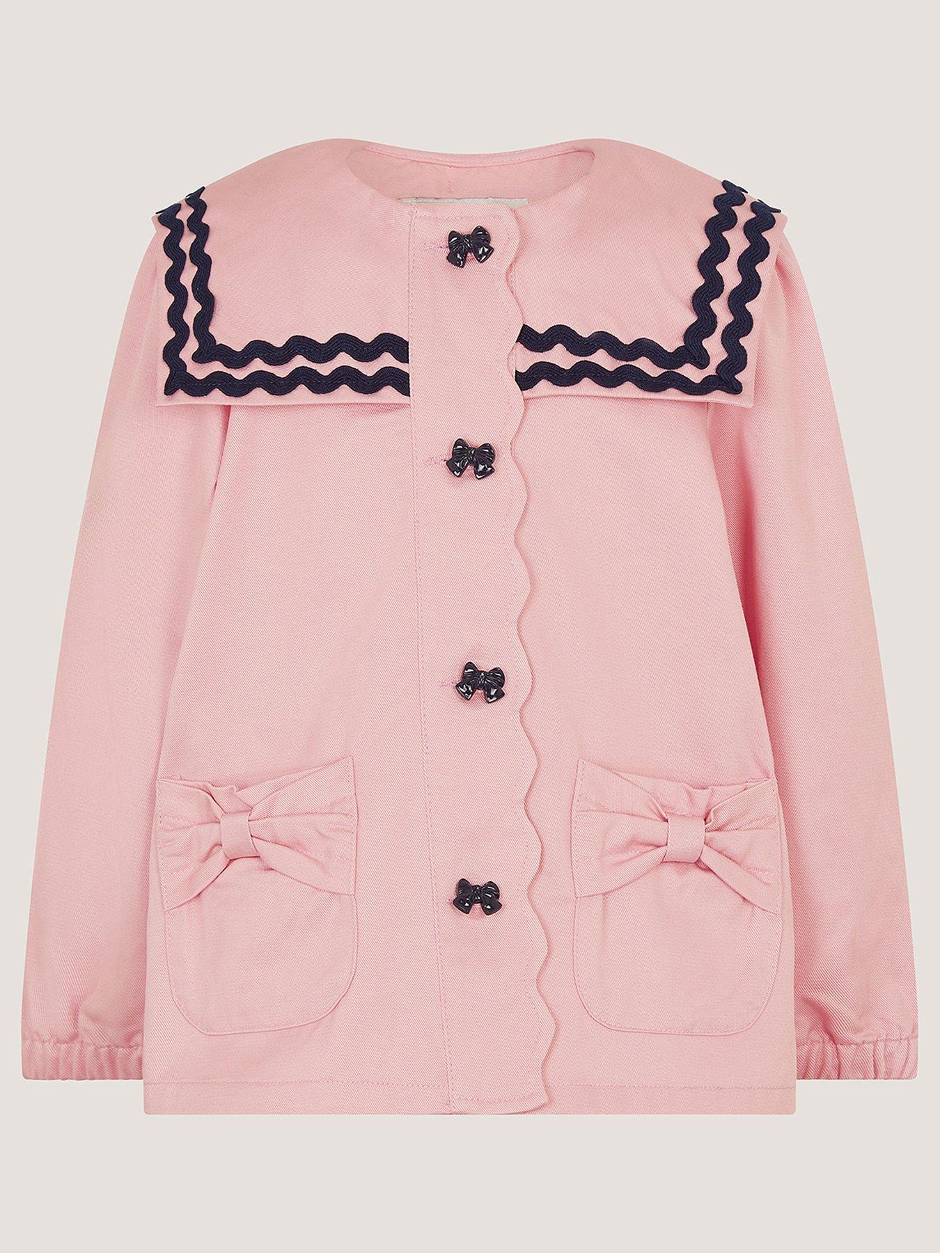 Image 2 of 4 of Monsoon Girls Ric Rac Sailor Jacket - Pink