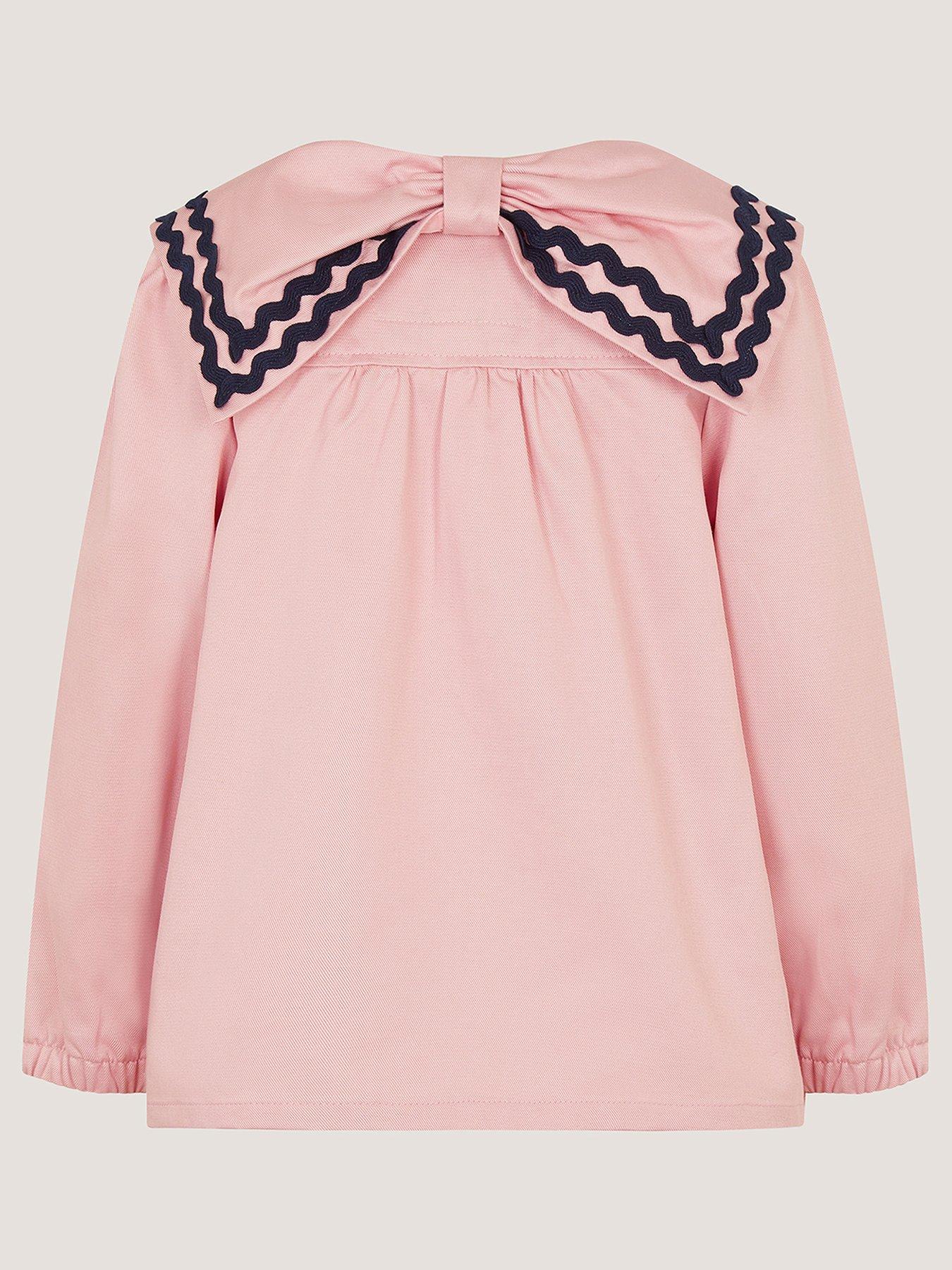 Image 3 of 4 of Monsoon Girls Ric Rac Sailor Jacket - Pink