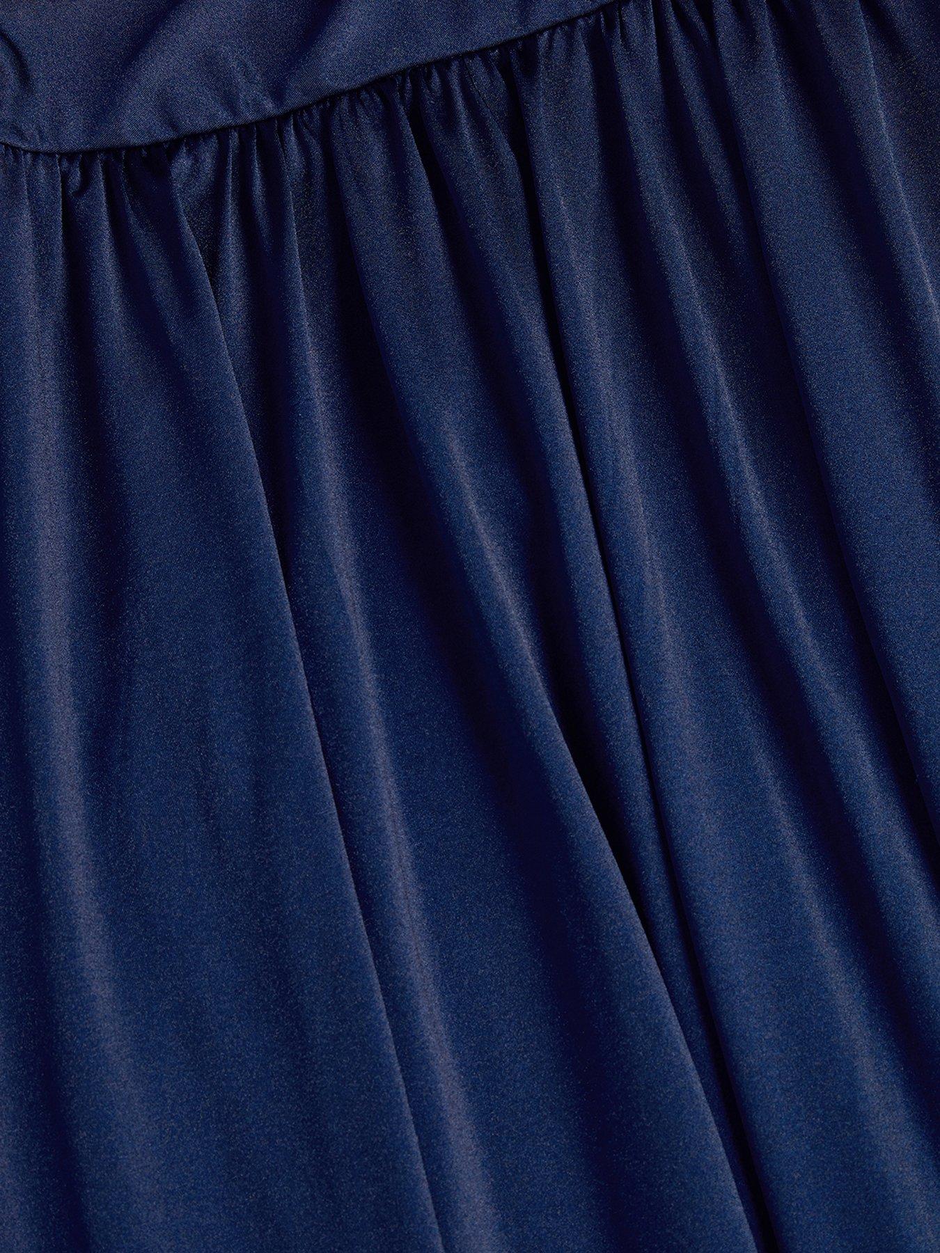 Image 4 of 4 of Monsoon Avery Cowl Neck Prom Dress - Navy