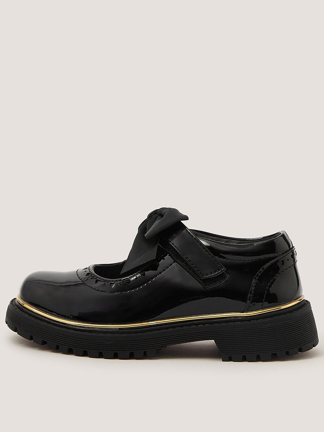 Monsoon Girls Brogue Mary Jane Bow Shoes - Black