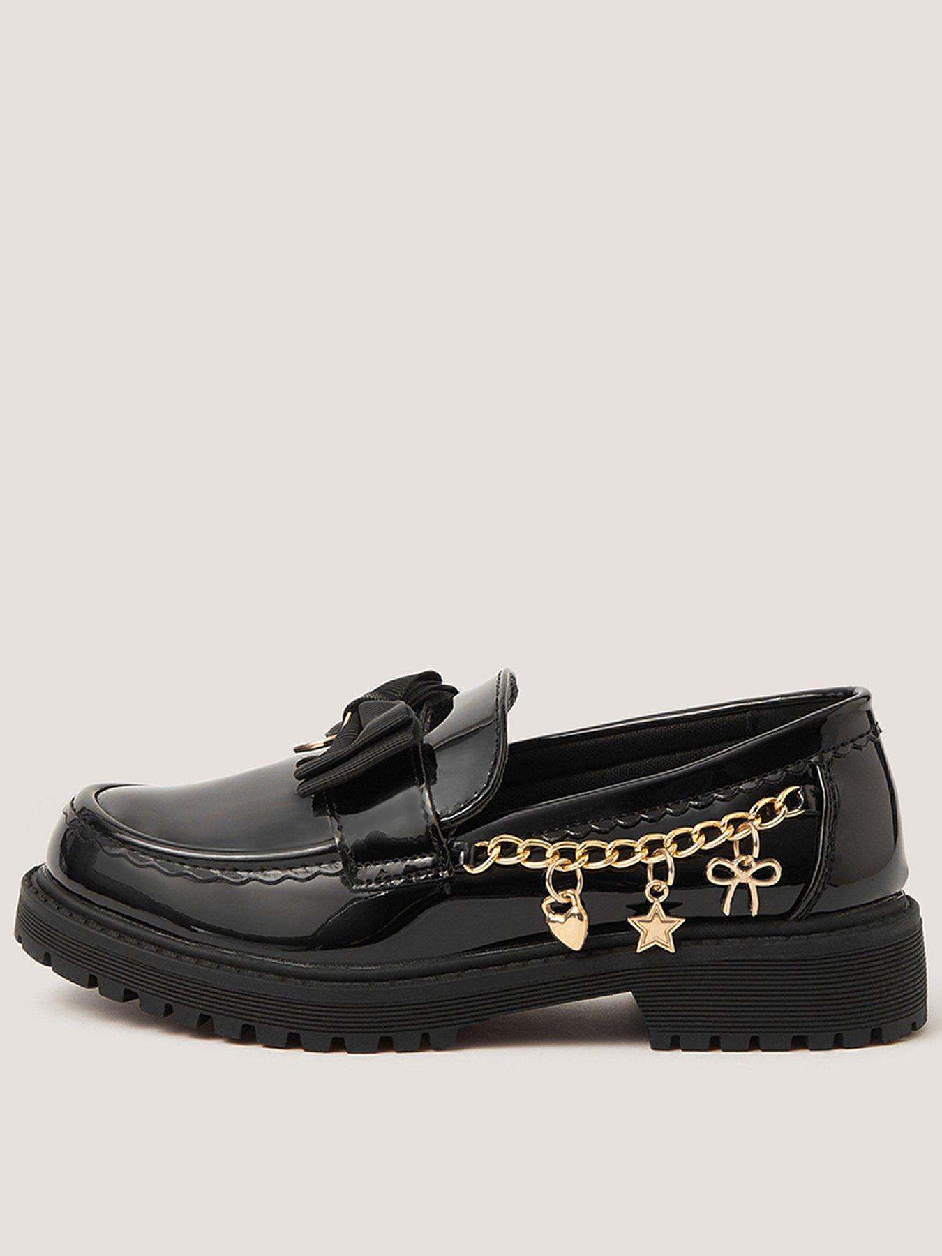 Image 1 of 4 of Monsoon Girls Loafers With Charms - Black