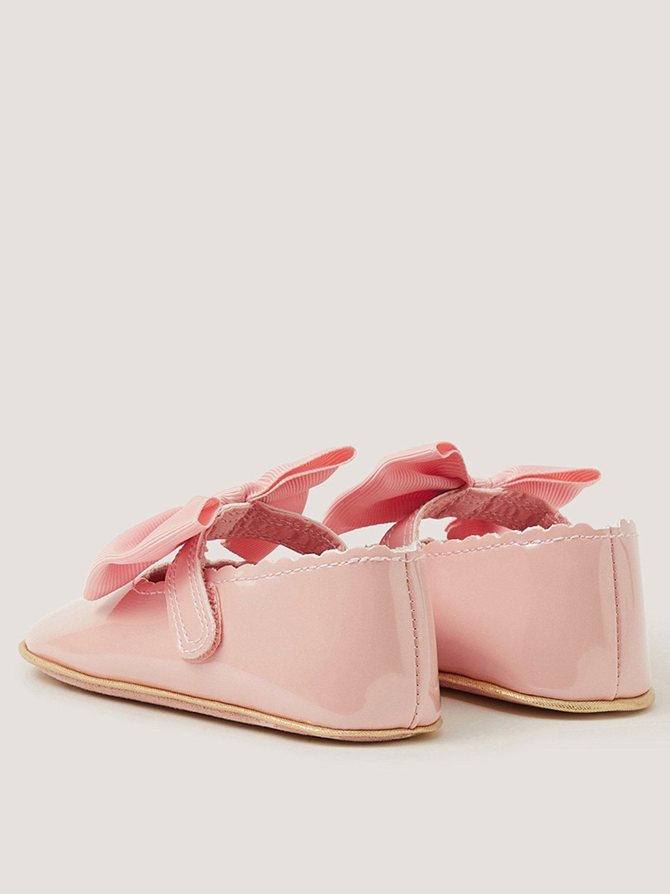 Image 3 of 3 of Monsoon Baby Girls Patent Bow Booties - Pink