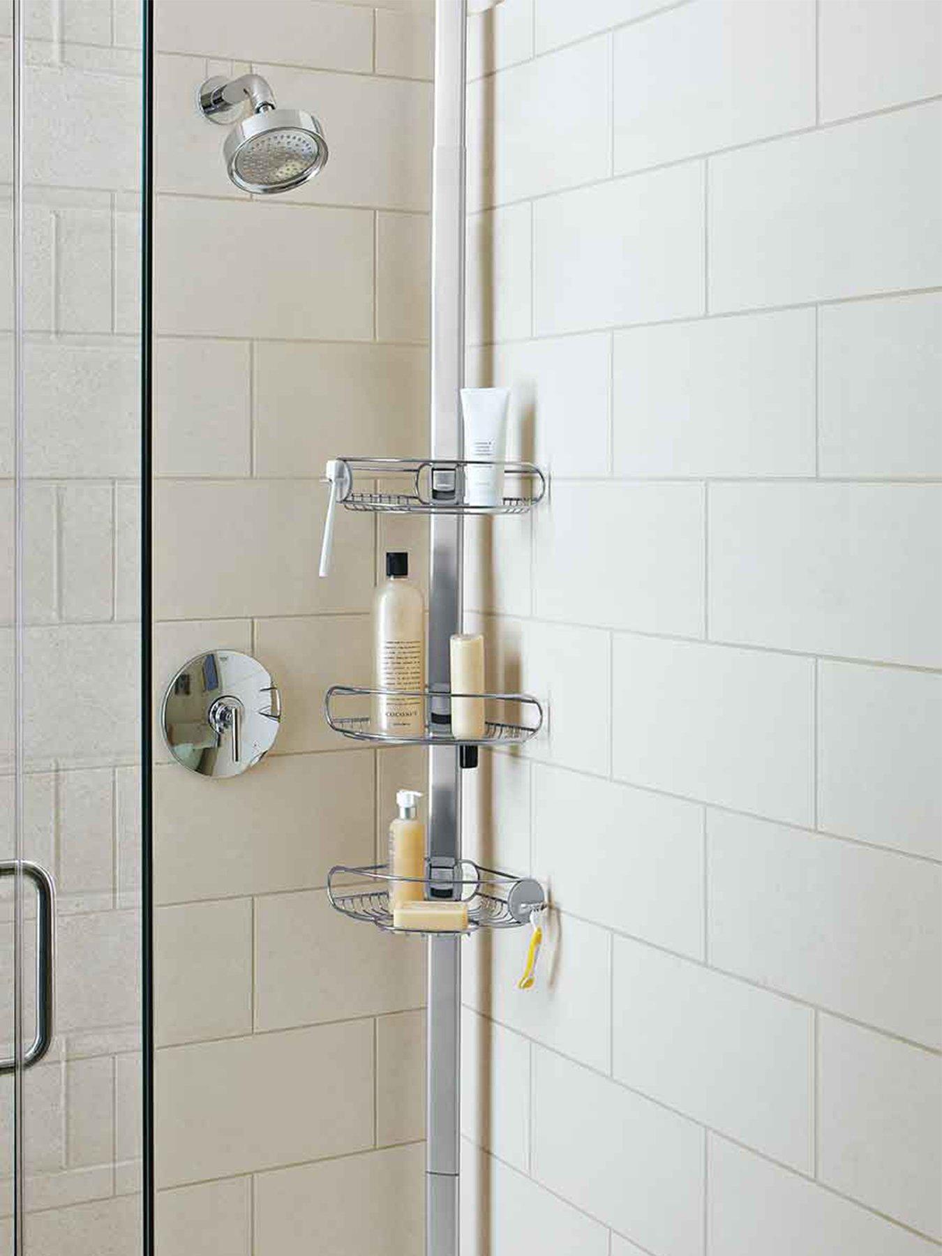 Simplehuman (2) 8' Tension Shower Caddy, Stainless Steel & Adonised Alum