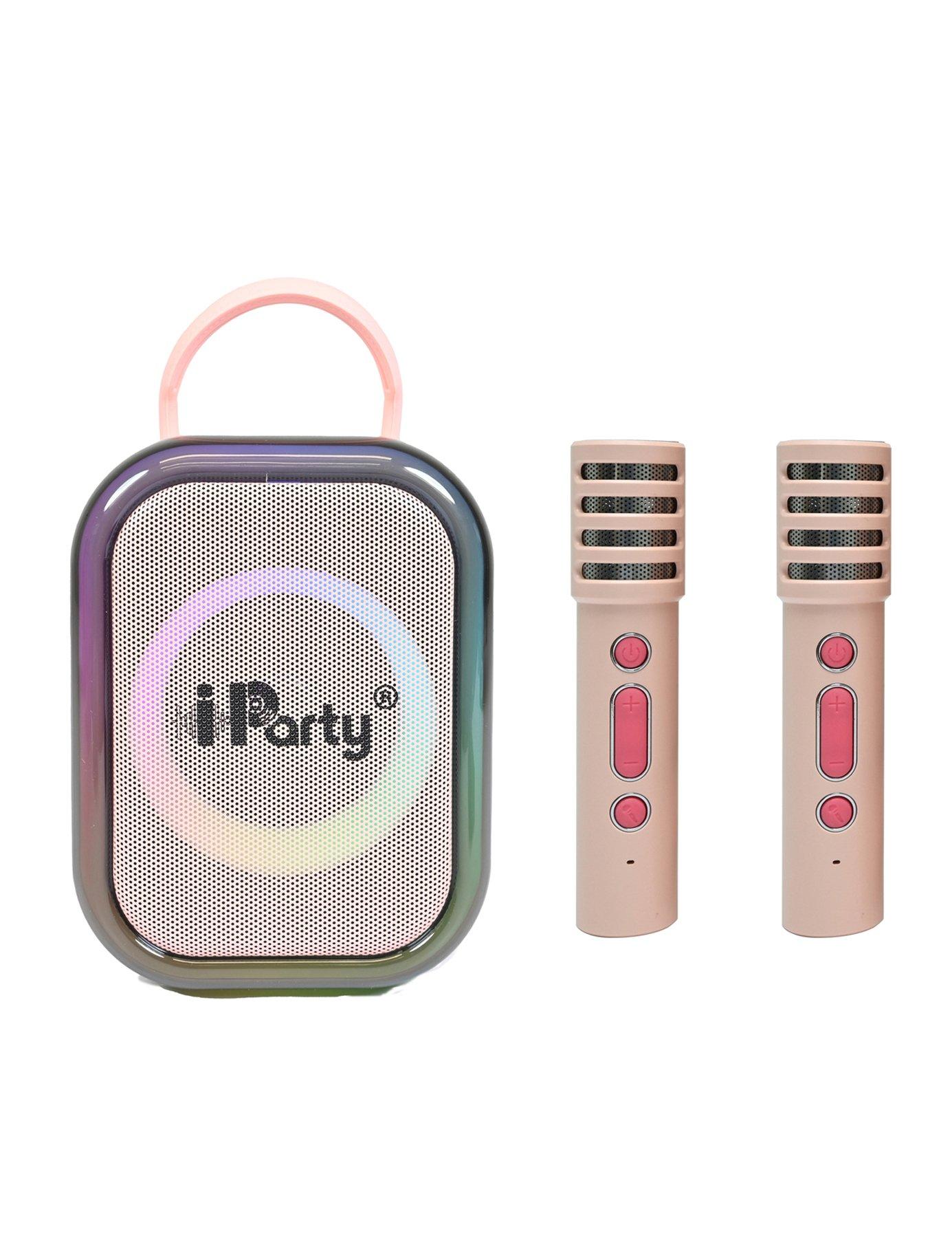 Image 2 of 7 of Pink Bluetooth karaoke with 2 wireless microphones