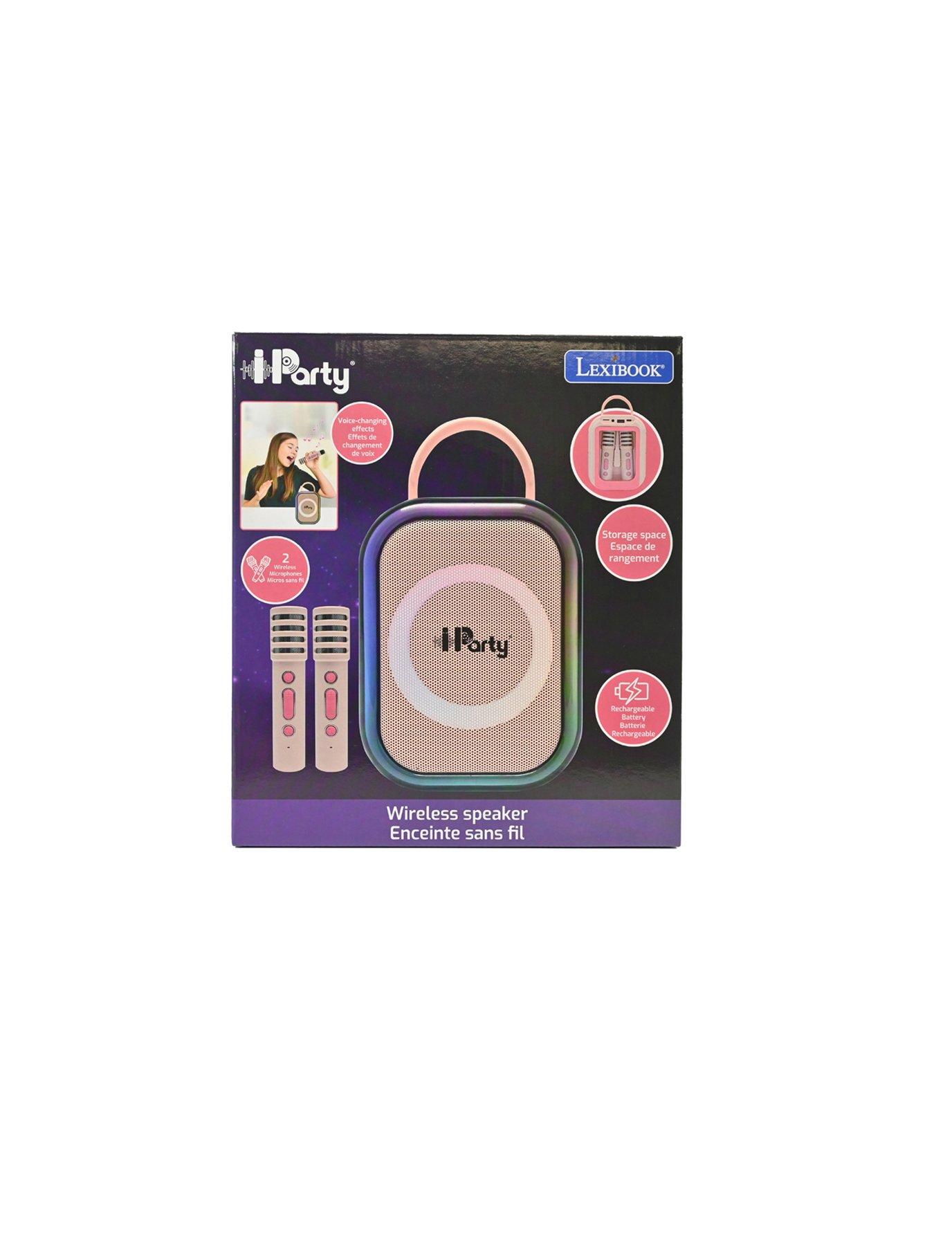 Image 5 of 7 of Pink Bluetooth karaoke with 2 wireless microphones