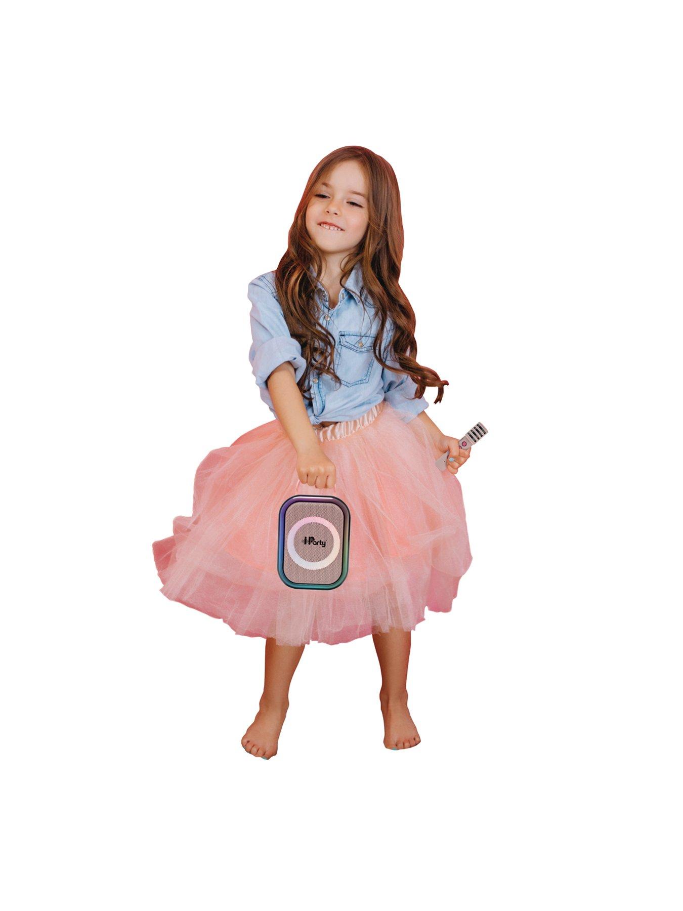 Image 7 of 7 of Pink Bluetooth karaoke with 2 wireless microphones
