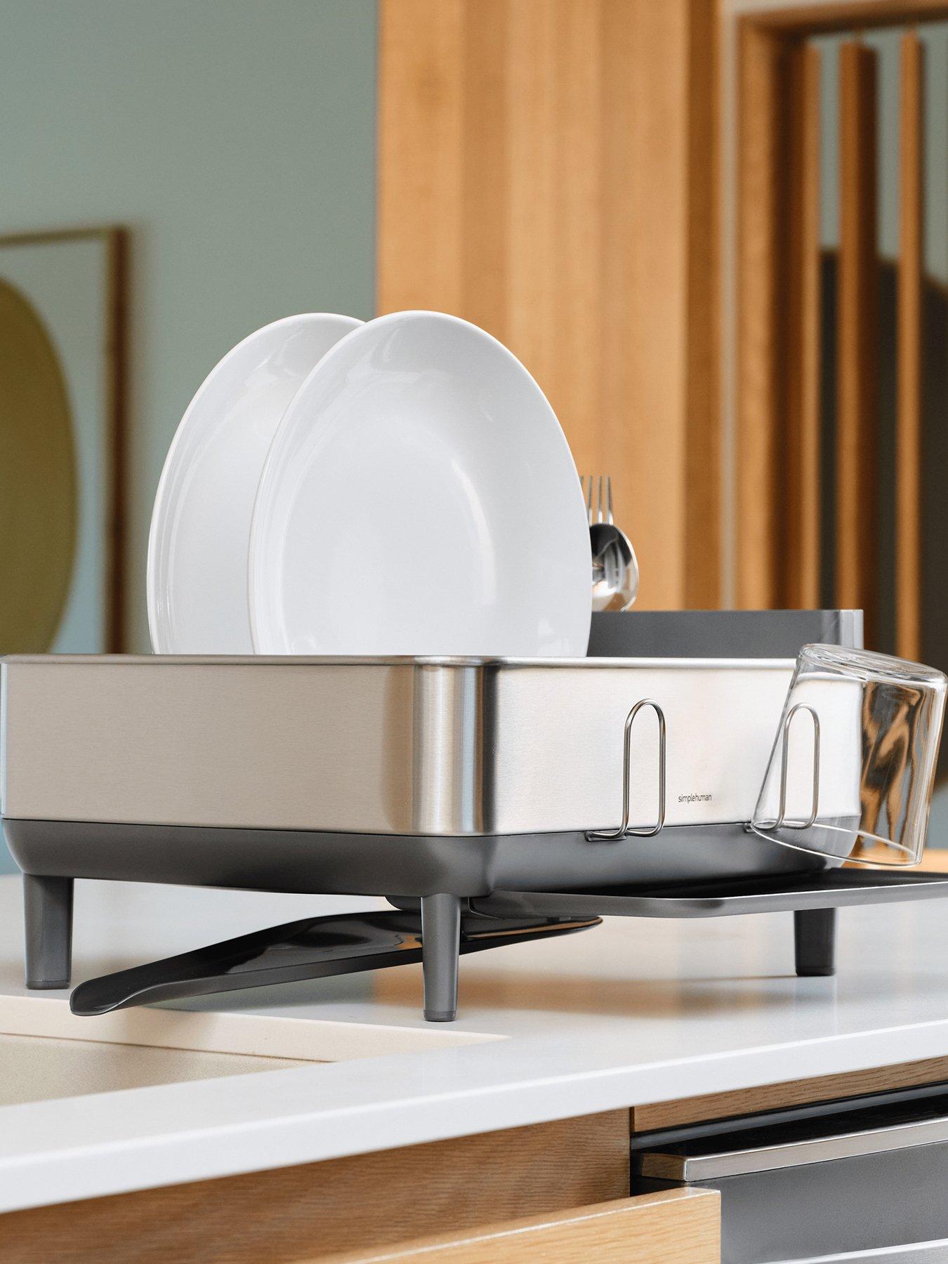 Image 1 of 7 of Simplehuman Compact Steel Frame Dishrack, Grey