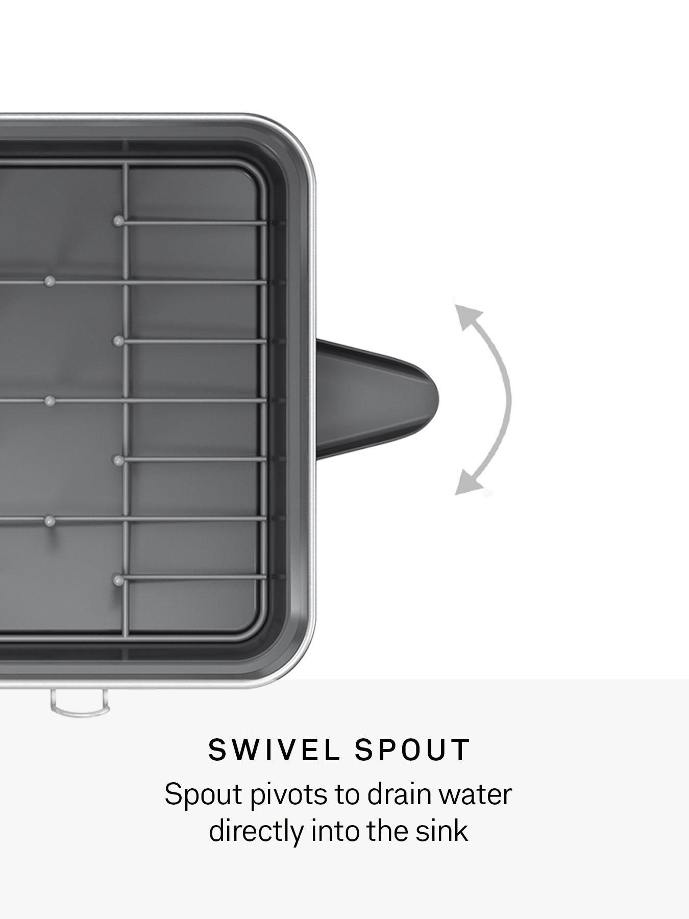 Image 3 of 7 of Simplehuman Compact Steel Frame Dishrack, Grey