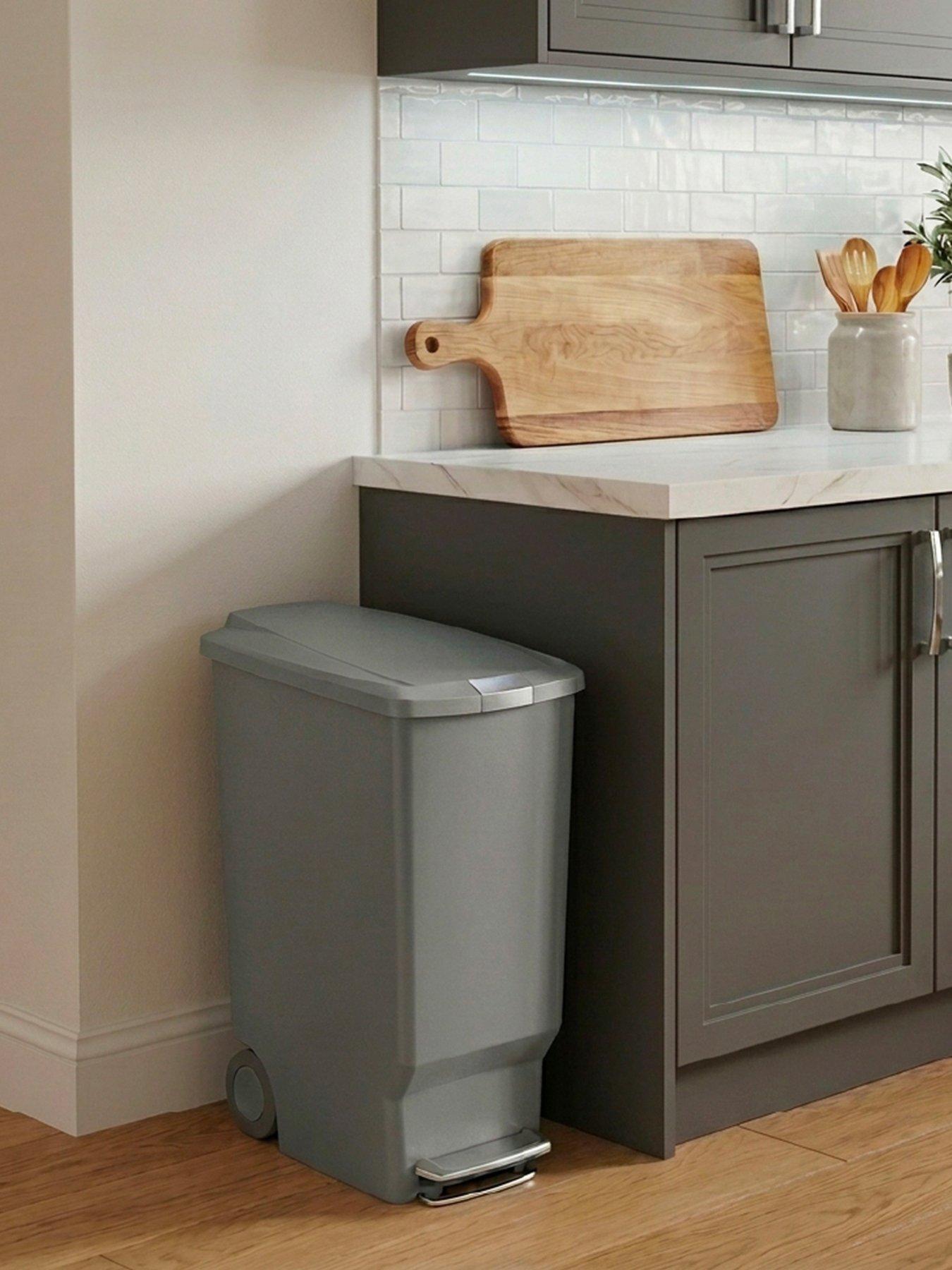 Image 1 of 7 of Simplehuman (5) 40l Slim Plastic Pedal Bin, Grey