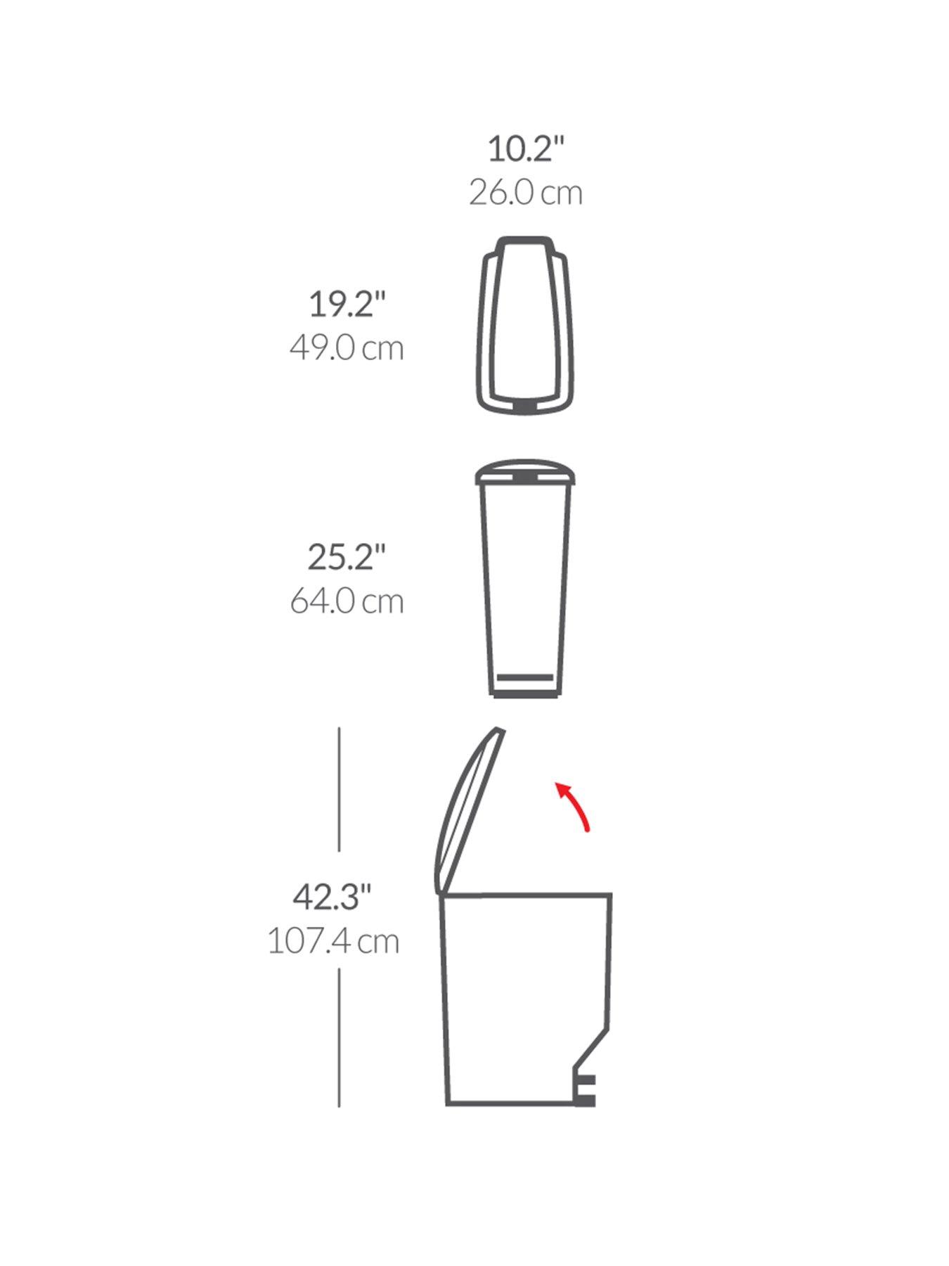 Image 7 of 7 of Simplehuman (5) 40l Slim Plastic Pedal Bin, Grey