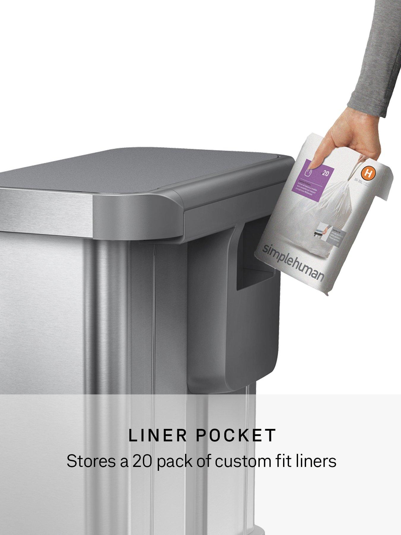 Image 4 of 7 of Simplehuman 5L SLIM PEDAL BIN, BRUSHED