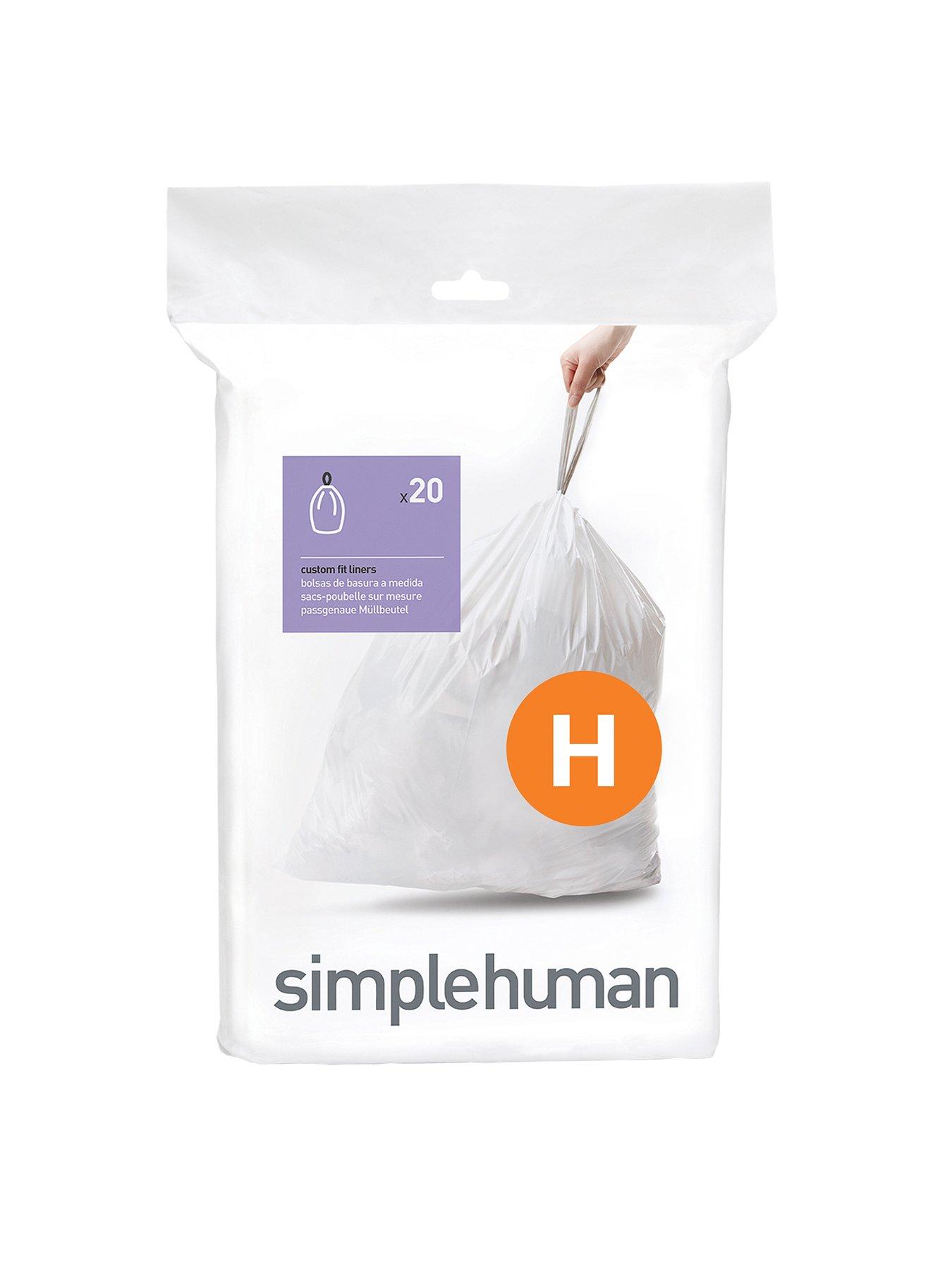 Image 1 of 6 of Simplehuman Code H Black Bin Liner, 100 Pack