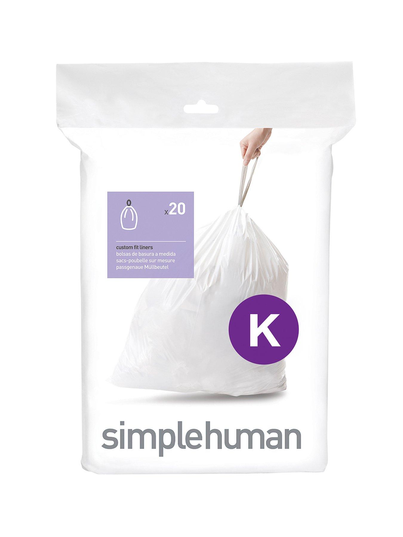 Image 1 of 5 of Simplehuman Code K Bin Liners, Pack Of 100, 35L-45L, White