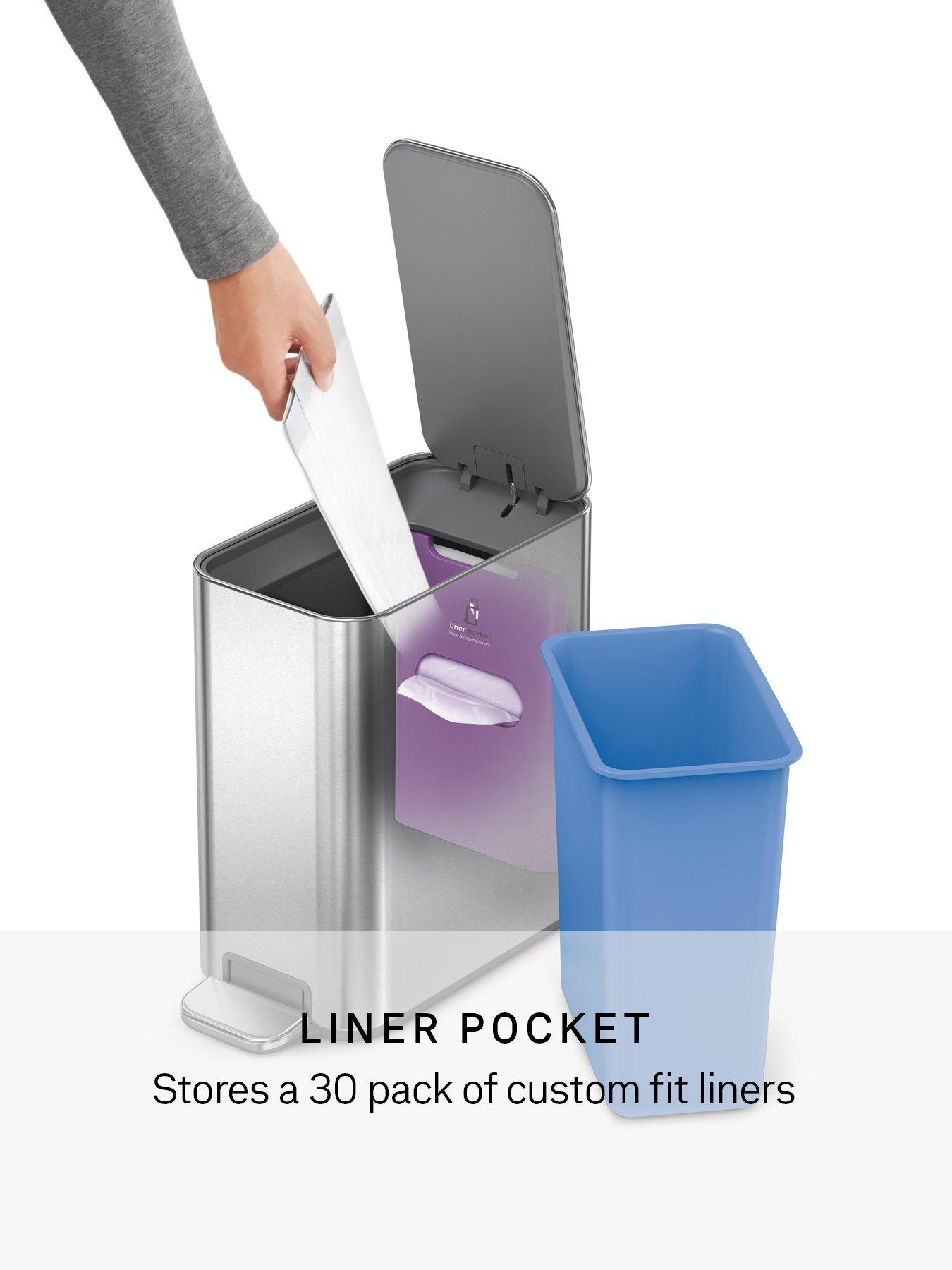 Image 3 of 7 of Simplehuman 5l Slim Pedal Bin, Brushed