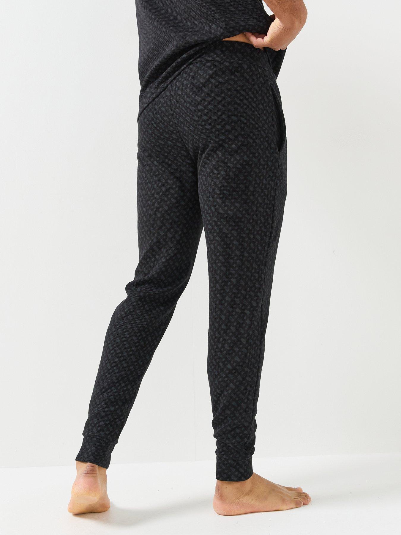 Image 2 of 6 of BOSS Boss Waffle Emblem Print Loungewear Joggers - Black