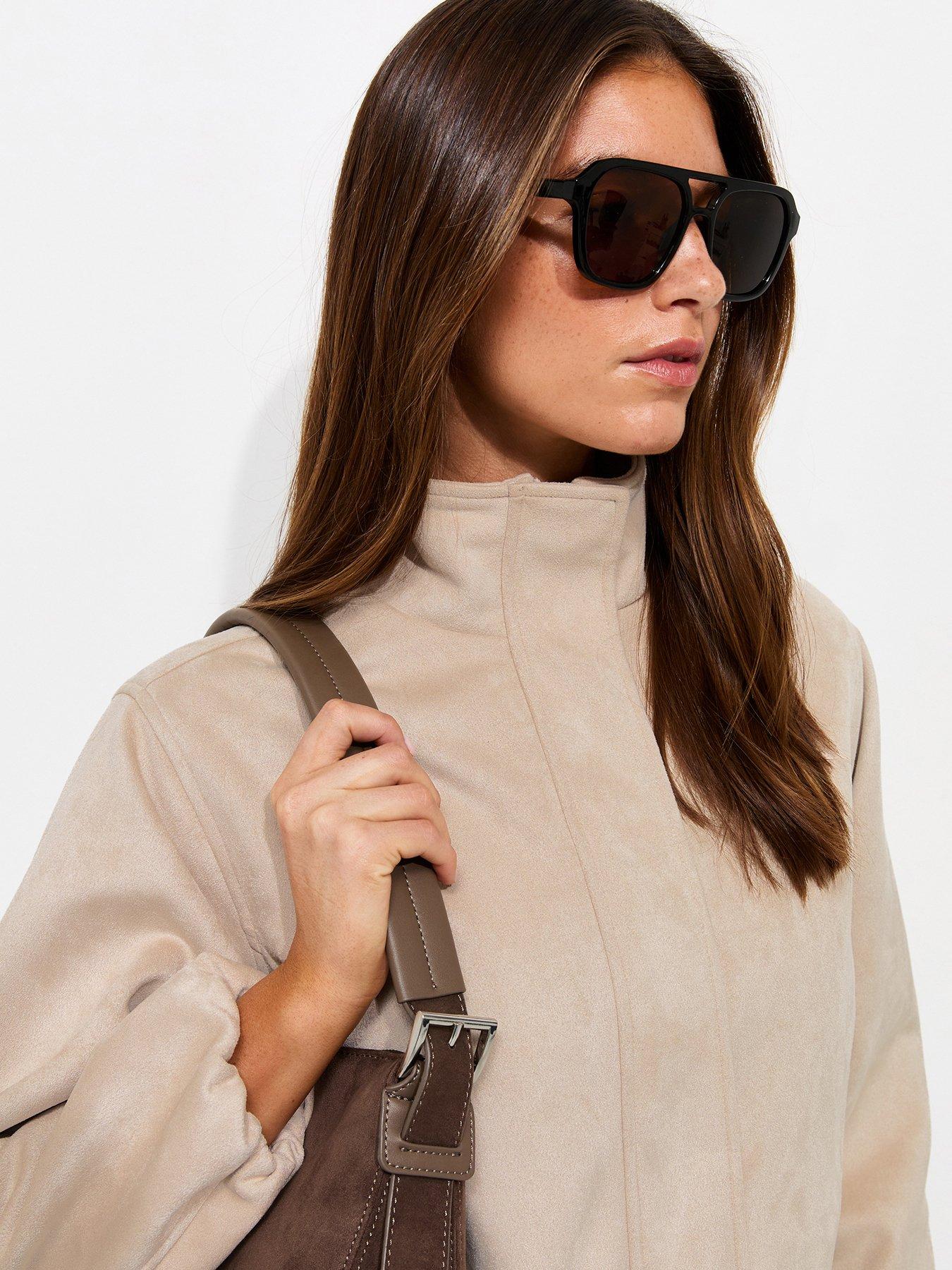 Image 5 of 6 of New Look Stone Faux Suede Bubble Hem Jacket - Beige
