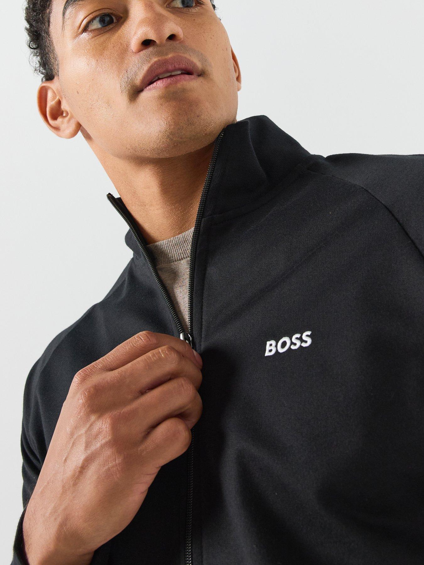 Image 5 of 6 of BOSS Mens Zip-Through Cotton Loungewear Set - Black