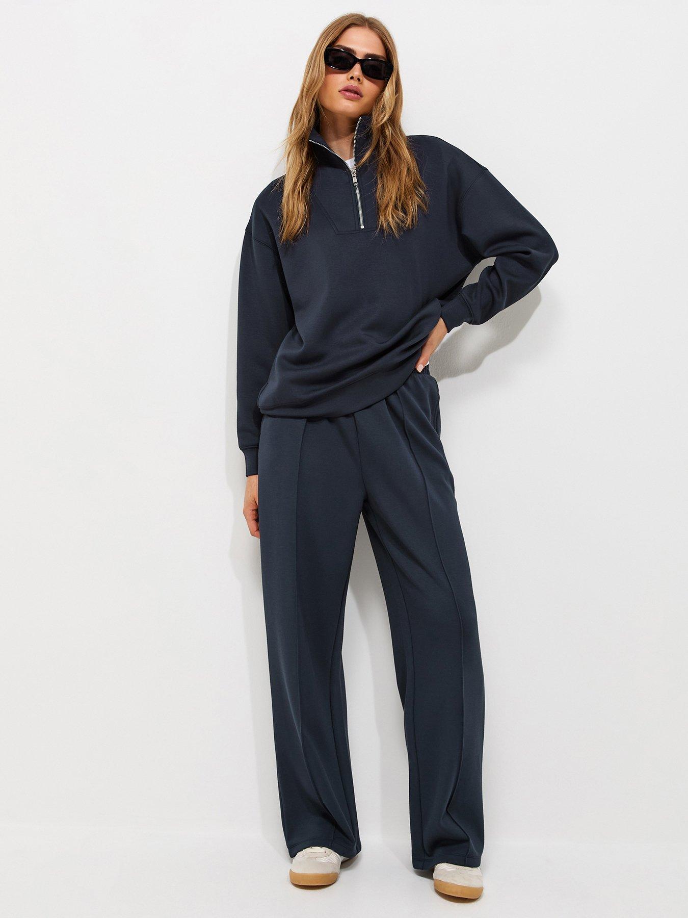 New Look Premium Navy Wide Leg Co-ord Joggers