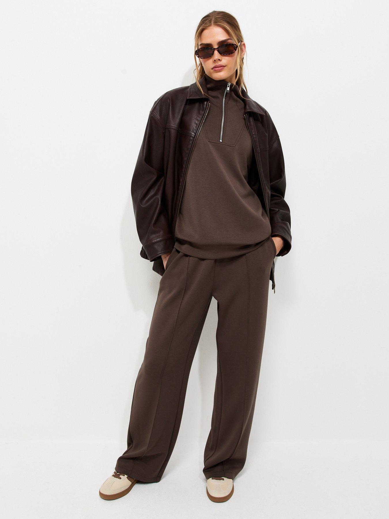 New Look Premium Brown Wide Leg Joggers