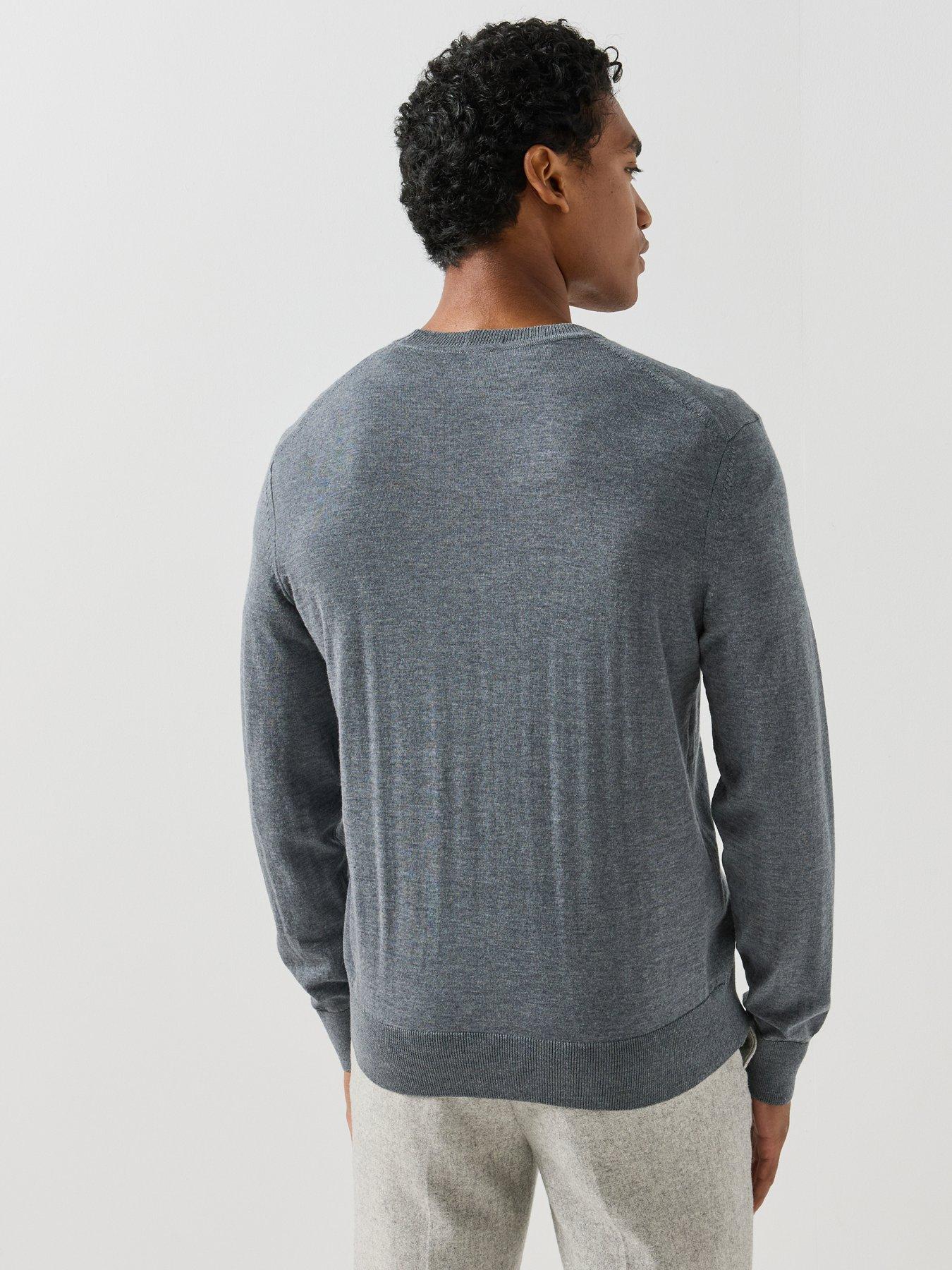 Image 2 of 6 of BOSS Boss H-Melba V Neck Knitted Jumper - Grey