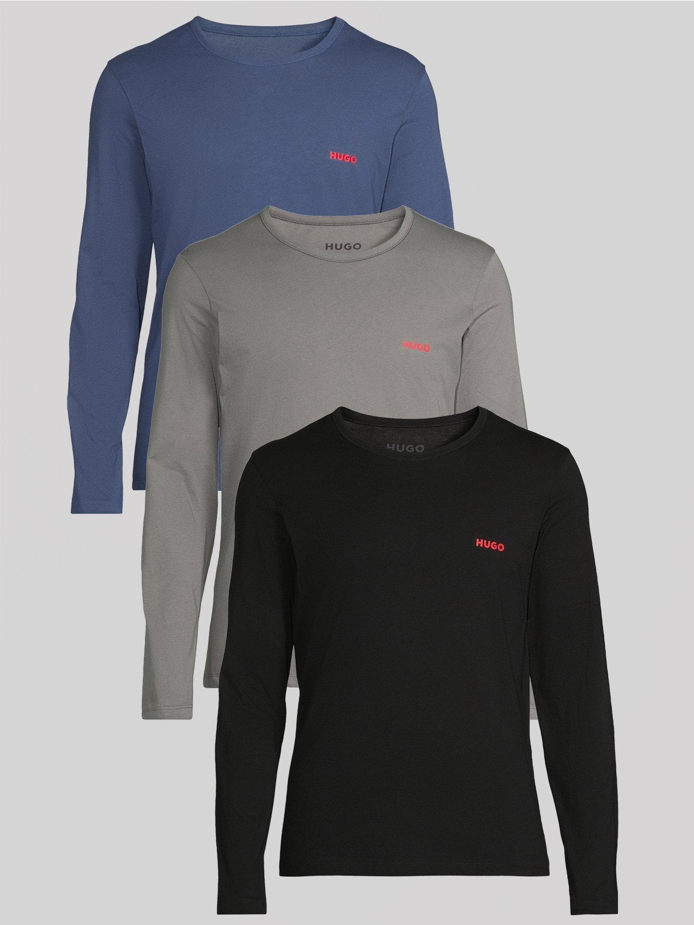 Image 1 of 6 of HUGO 3 Pack Longsleeve Loungewear T-Shirt - Multi