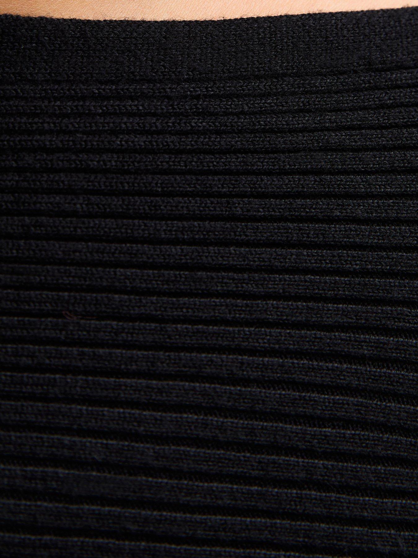 Image 5 of 5 of New Look Womens Ribbed Slash Neck Batwing Jumper - Black