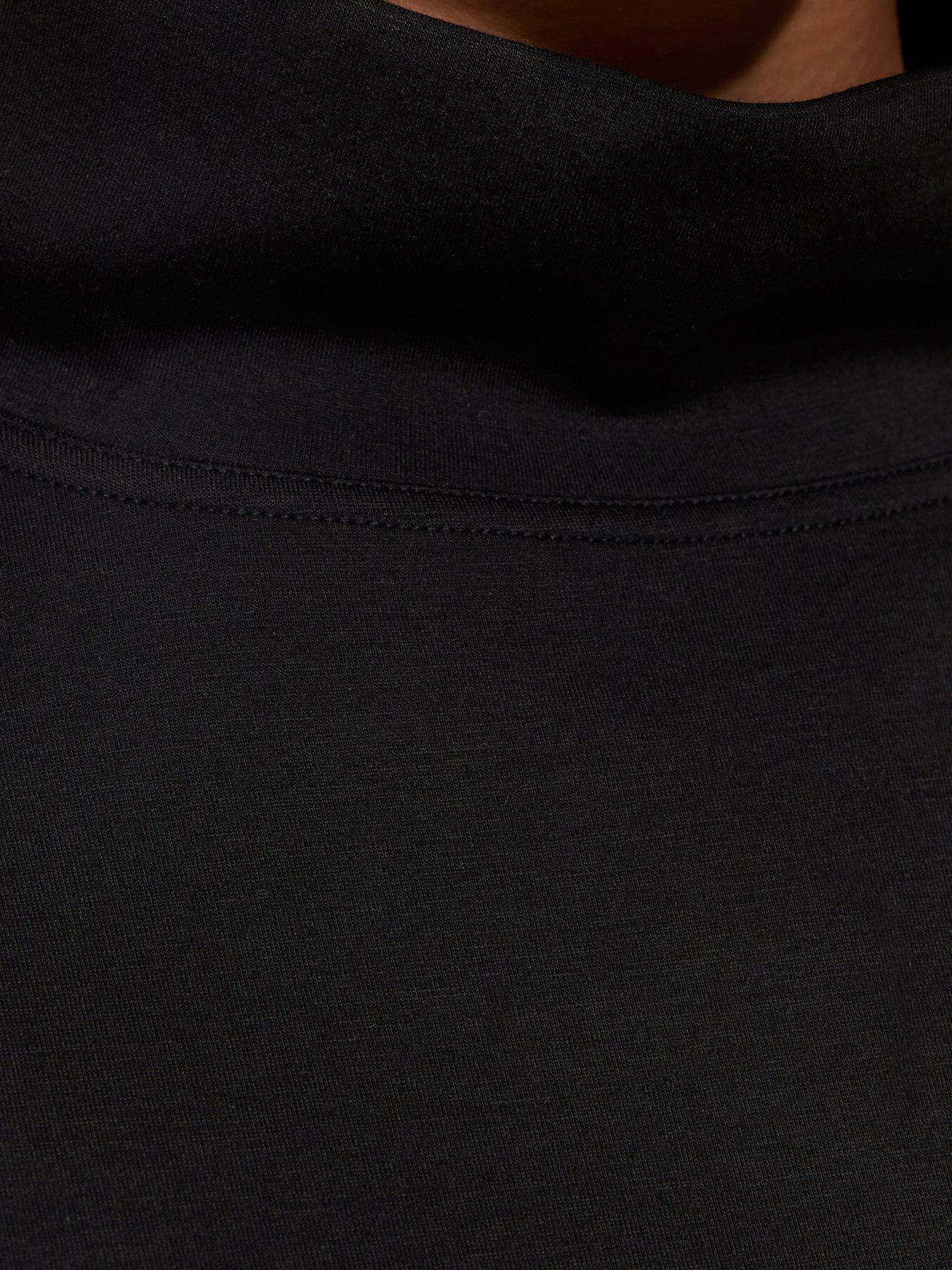 Image 5 of 5 of New Look Womens Funnel Neck Relaxed Fit Sweatshirt - Black