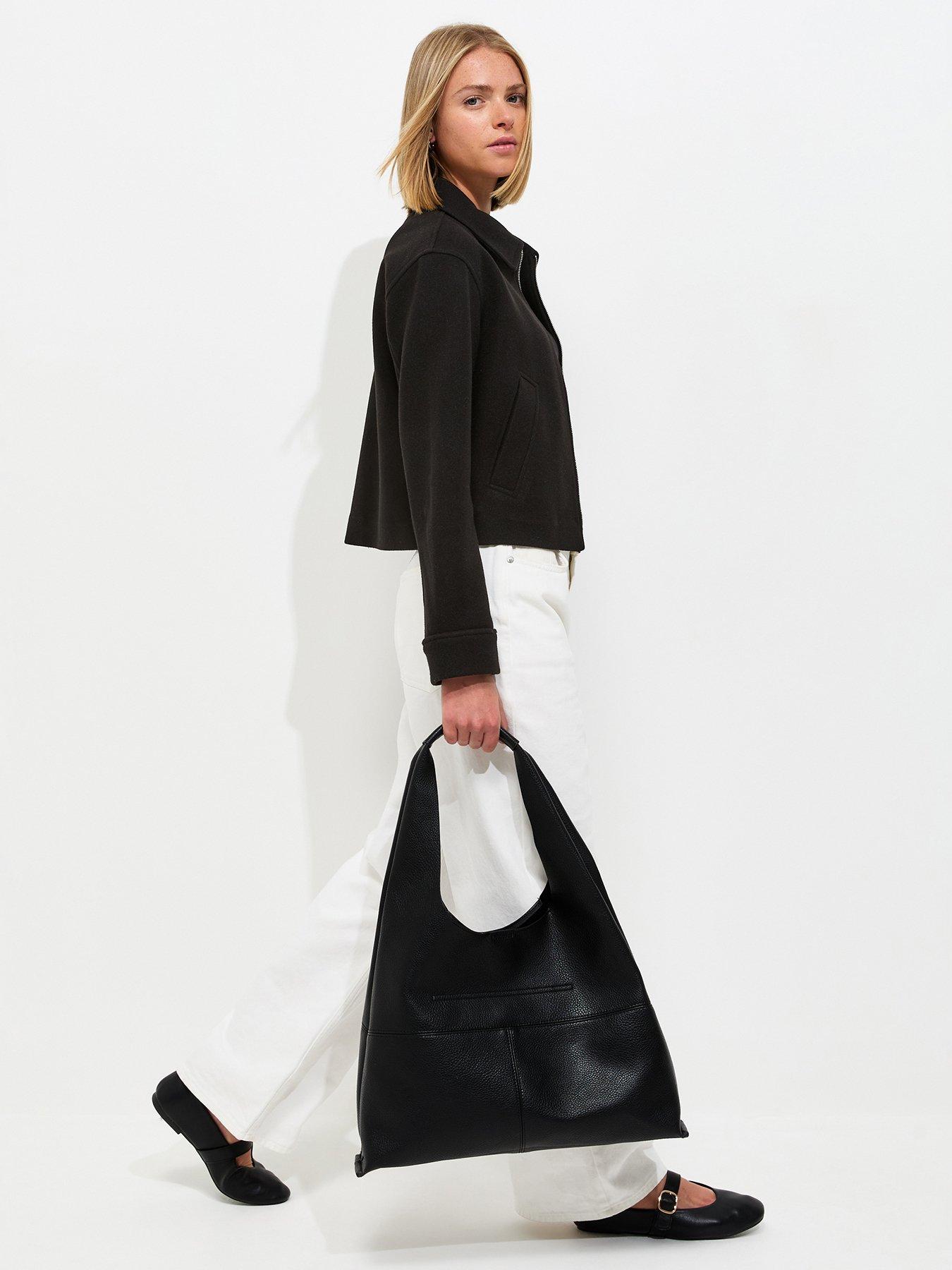 Image 4 of 6 of New Look Felt Zip Through Shacket - Black