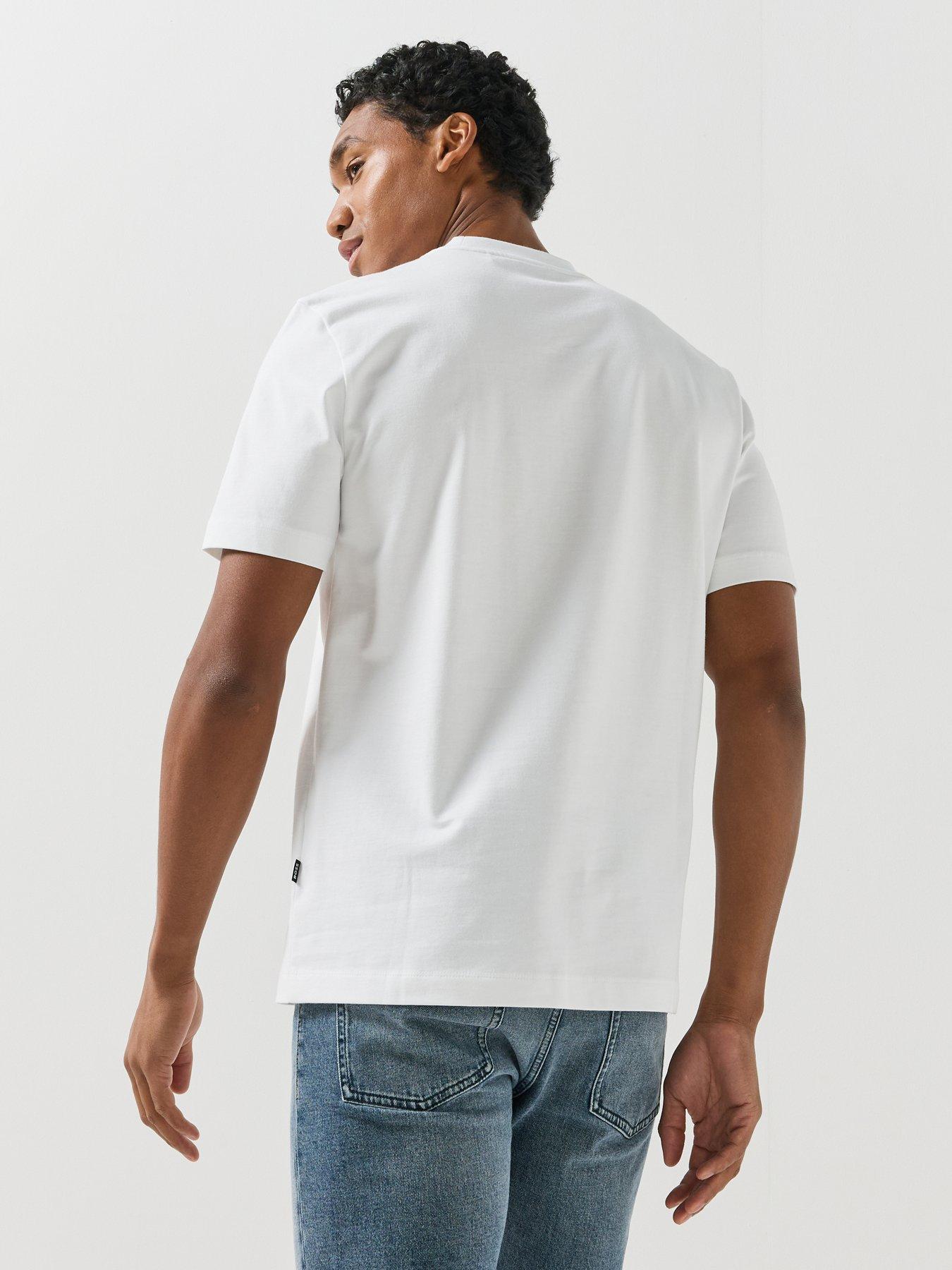 Image 2 of 5 of BOSS Boss C-Taut 26 Embroidered Box Logo T-Shirt - White