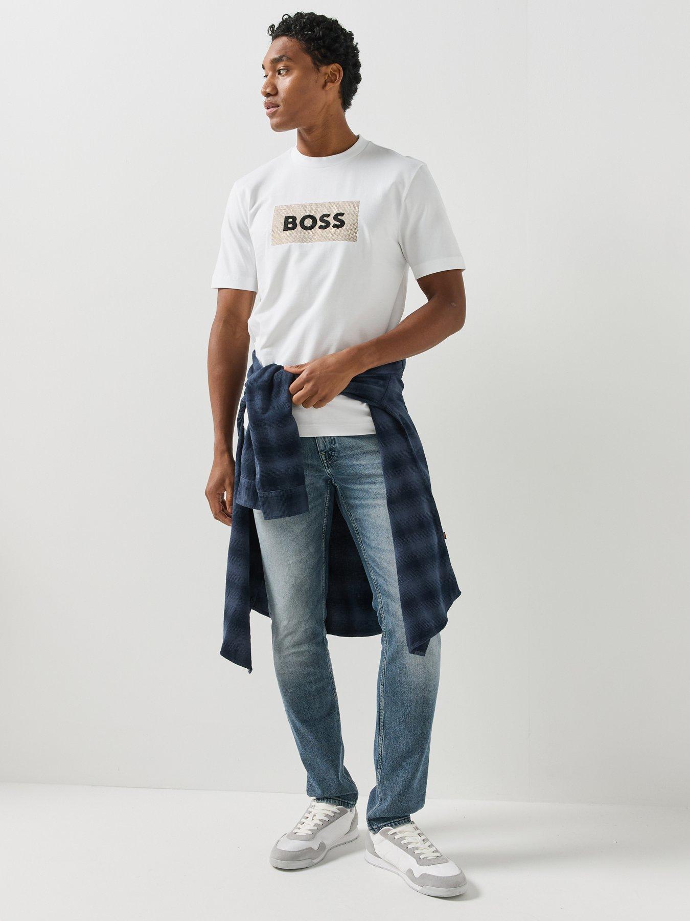 Image 3 of 5 of BOSS Boss C-Taut 26 Embroidered Box Logo T-Shirt - White