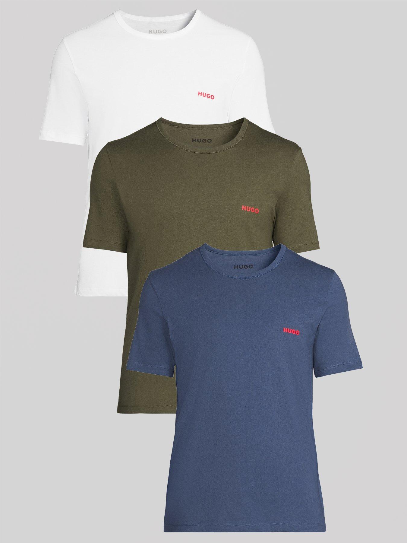 HUGO Bodywear Triplet 3 Pack Loungewear T-Shirts - Multi