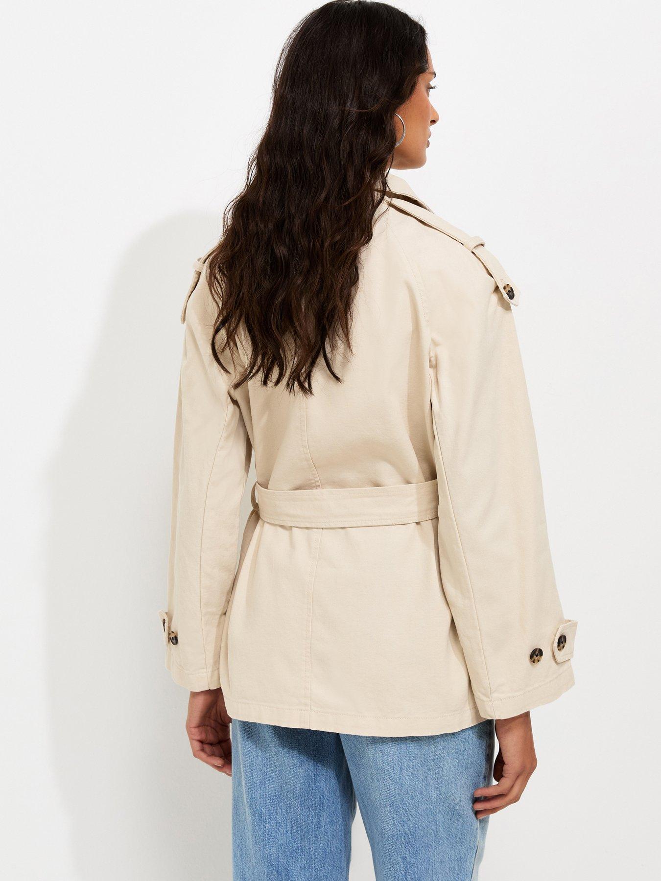 Image 2 of 6 of New Look Funnel Neck Trench Jacket - Beige
